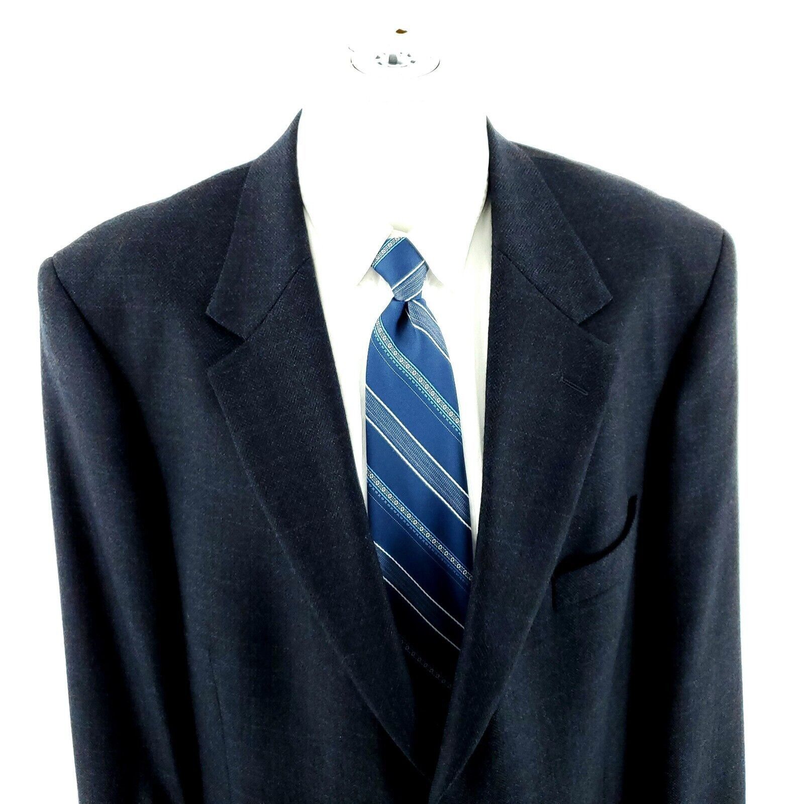 Vintage Oak Creek Tweed Lambswool 2 Button Sport Coat 44R Blue Check Size 44R - 1 Thumbnail