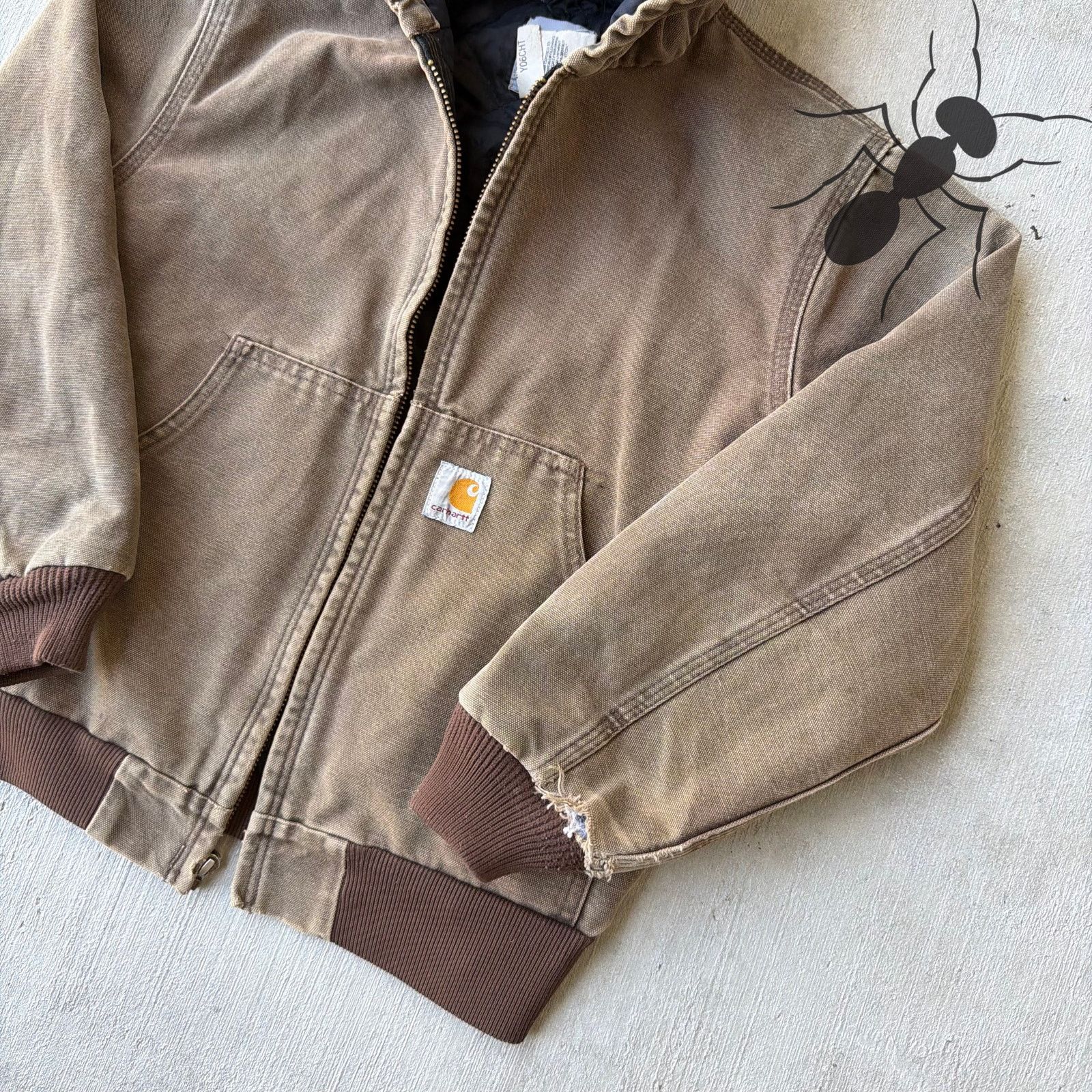 Carhartt × Vintage Carhartt YOUTH Y06 CHT brown hooded work wear jacket Size US XXS / EU 40 - 3 Thumbnail