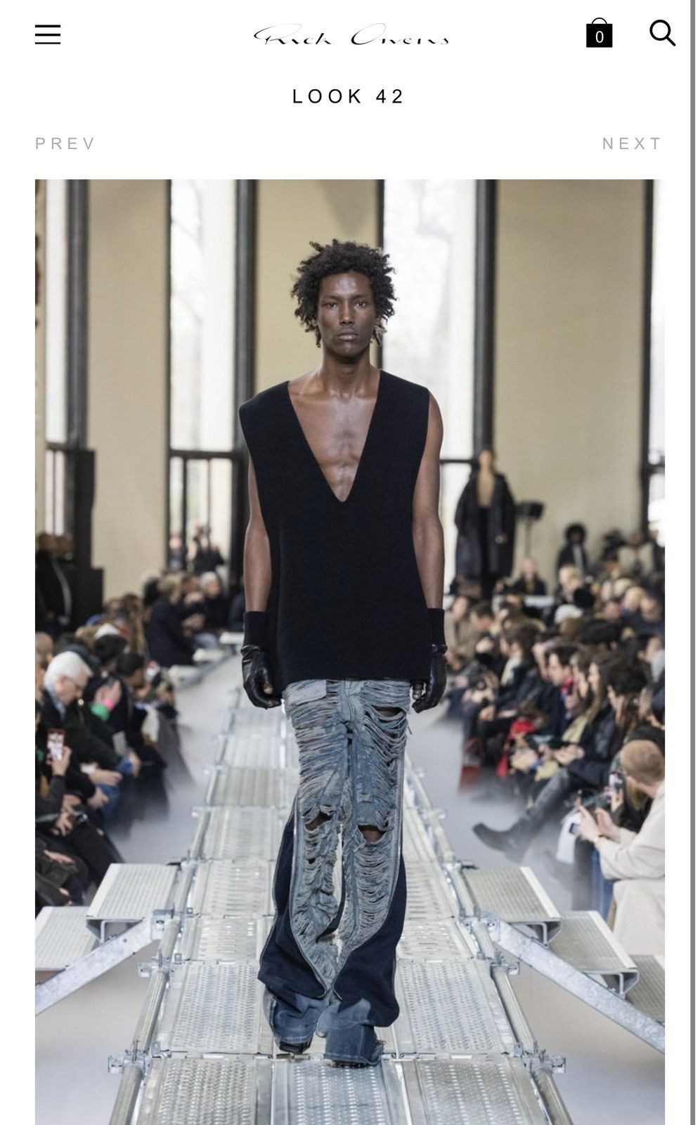 BNWT Rick Owens shredded bolan banana