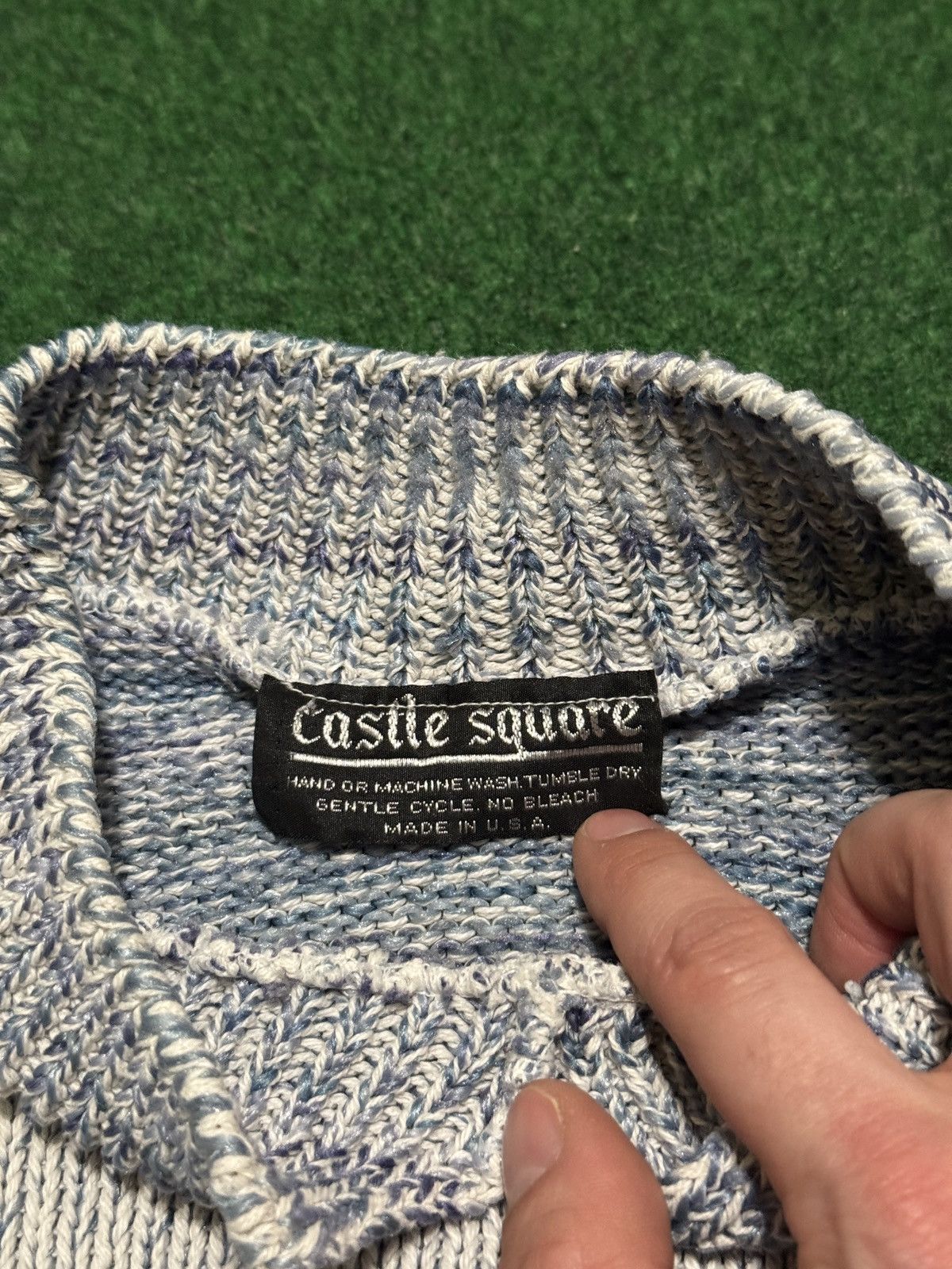 Vintage Castle Square Aztec 80s Geometric Boxy 24x21 M/L Sweater Size M / US 6-8 / IT 42-44 - 3 Thumbnail