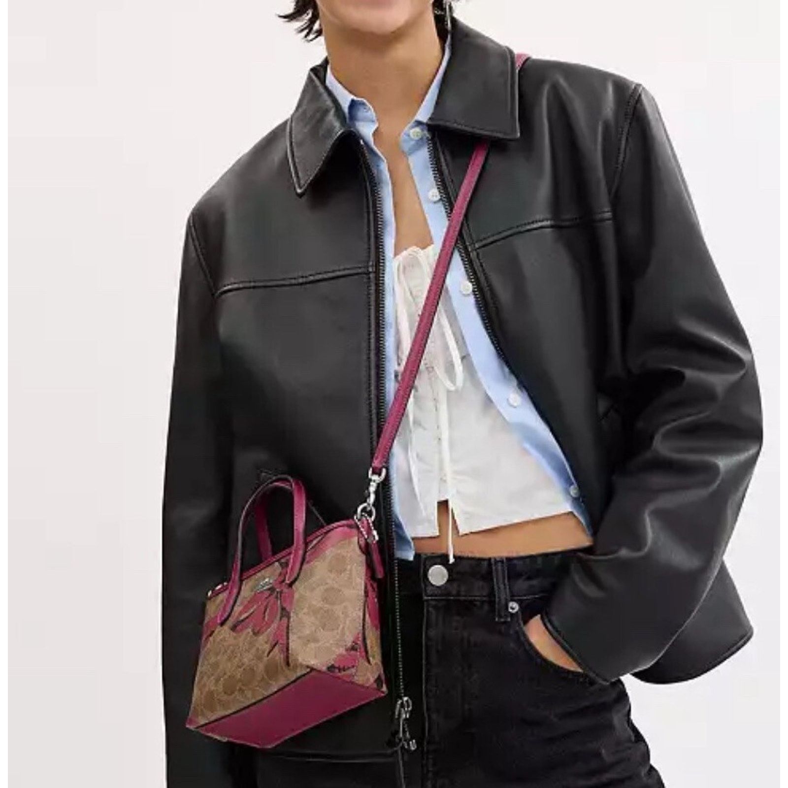 Coach NWT COACH CY736 City MINI Tote Bag Signature Leather Bow Size ONE SIZE - 7 Thumbnail