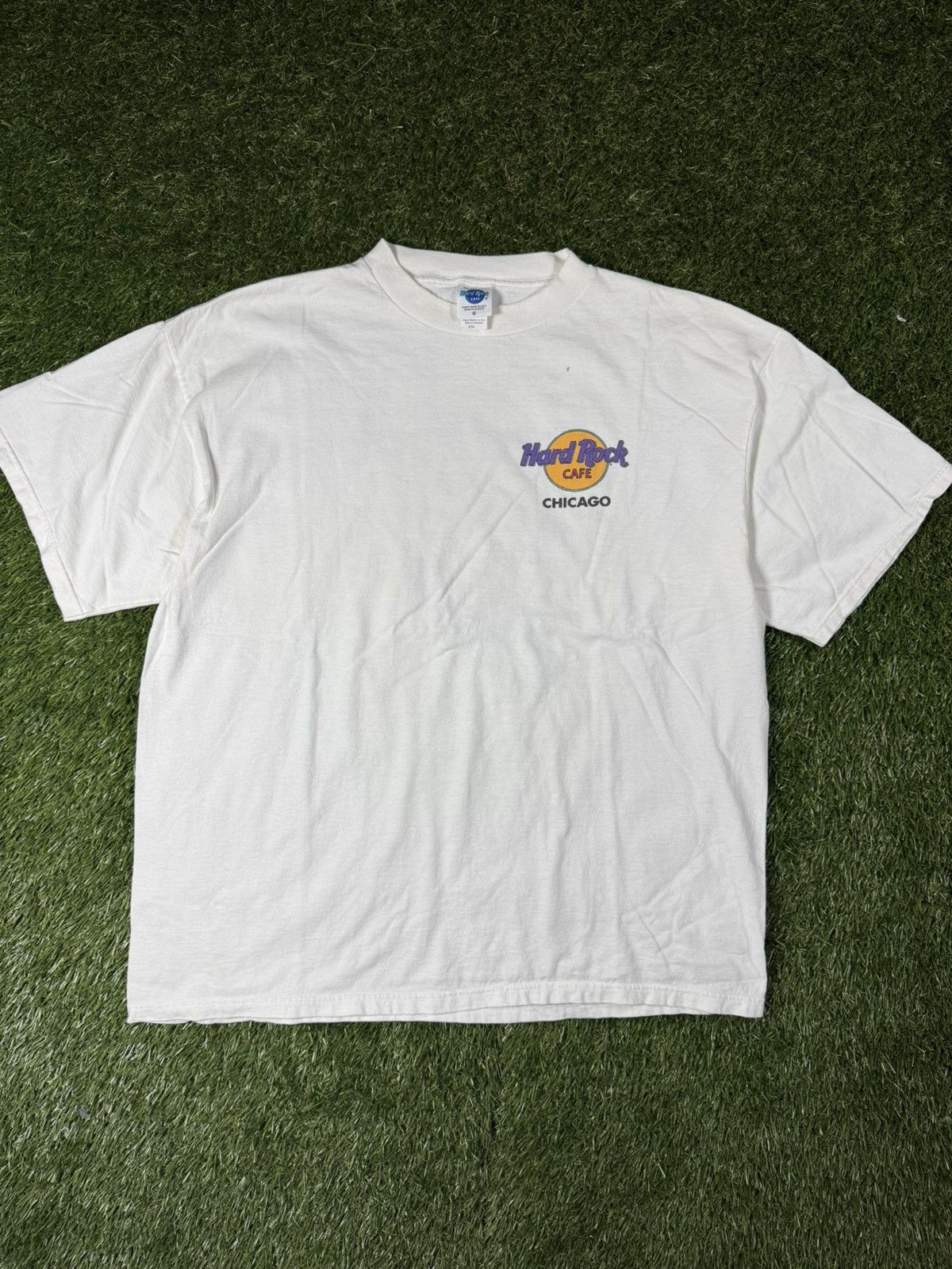 Hard Rock Cafe Vintage 90s Hard Rock Chicago GuitarS Art Music Band Tee Size US XXL / EU 58 / 5 - 2 Thumbnail