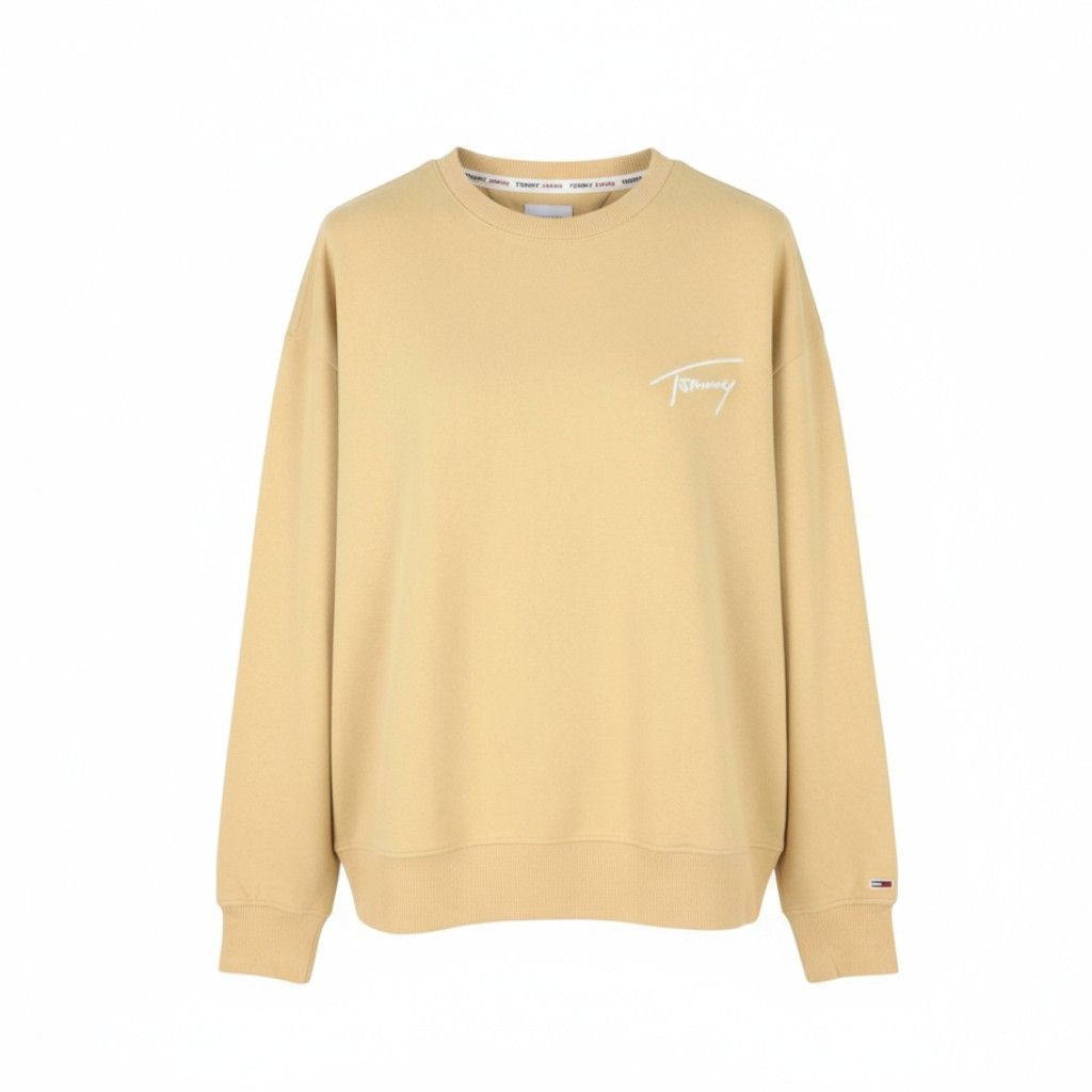 Tommy Hilfiger 2XL Beige Crew Neck Logo Pullover Sweatshirt 87392 Size US XXL / EU 58 / 5 - 1 Thumbnail