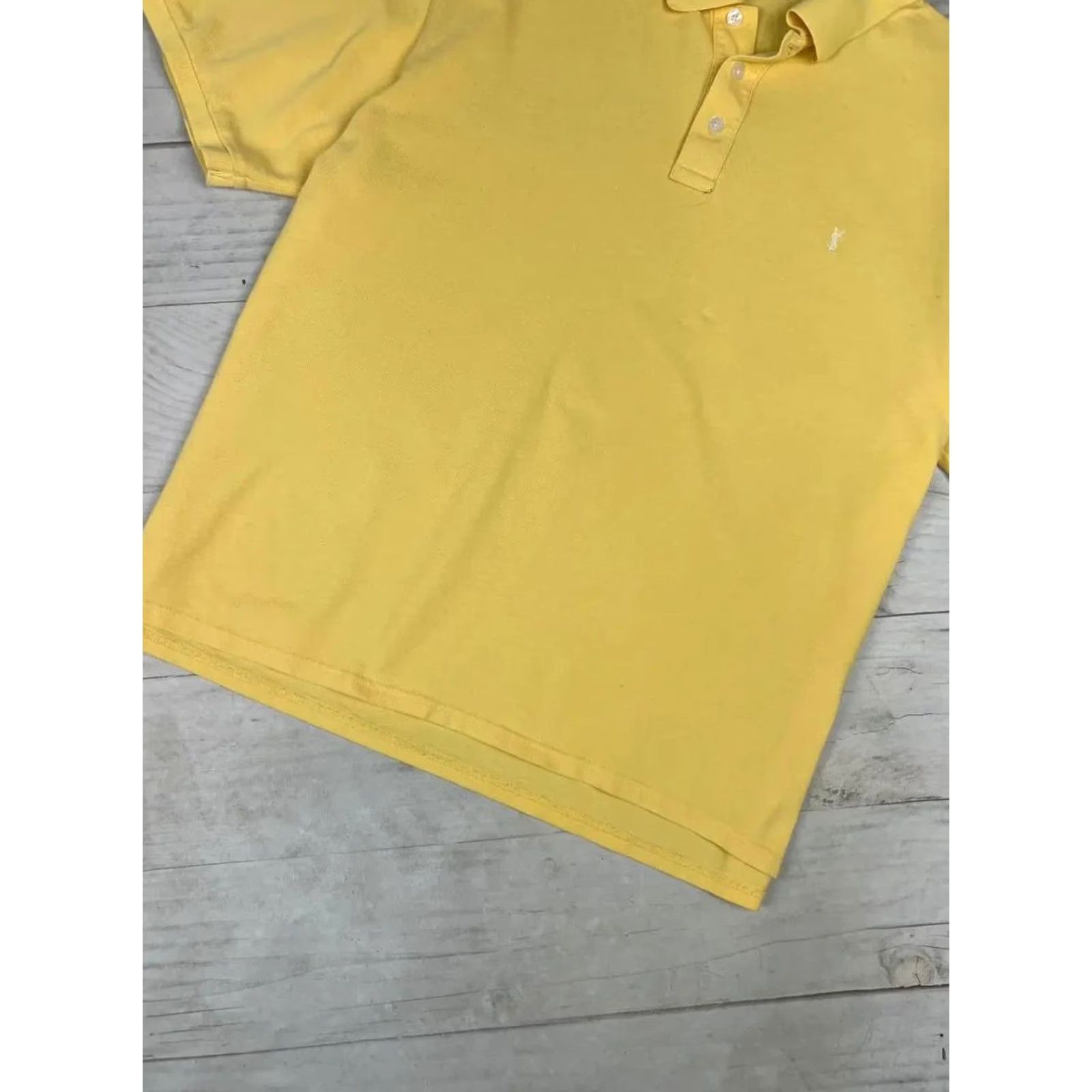 Yves Saint Laurent VINTAGE Saint Laurent Polo Shirt YSL Men 2XL Yellow Polo Mens 2XL Yellow Logo Cotton Short Sleeve Shirt Size US XXL / EU 58 / 5 - 3 Thumbnail