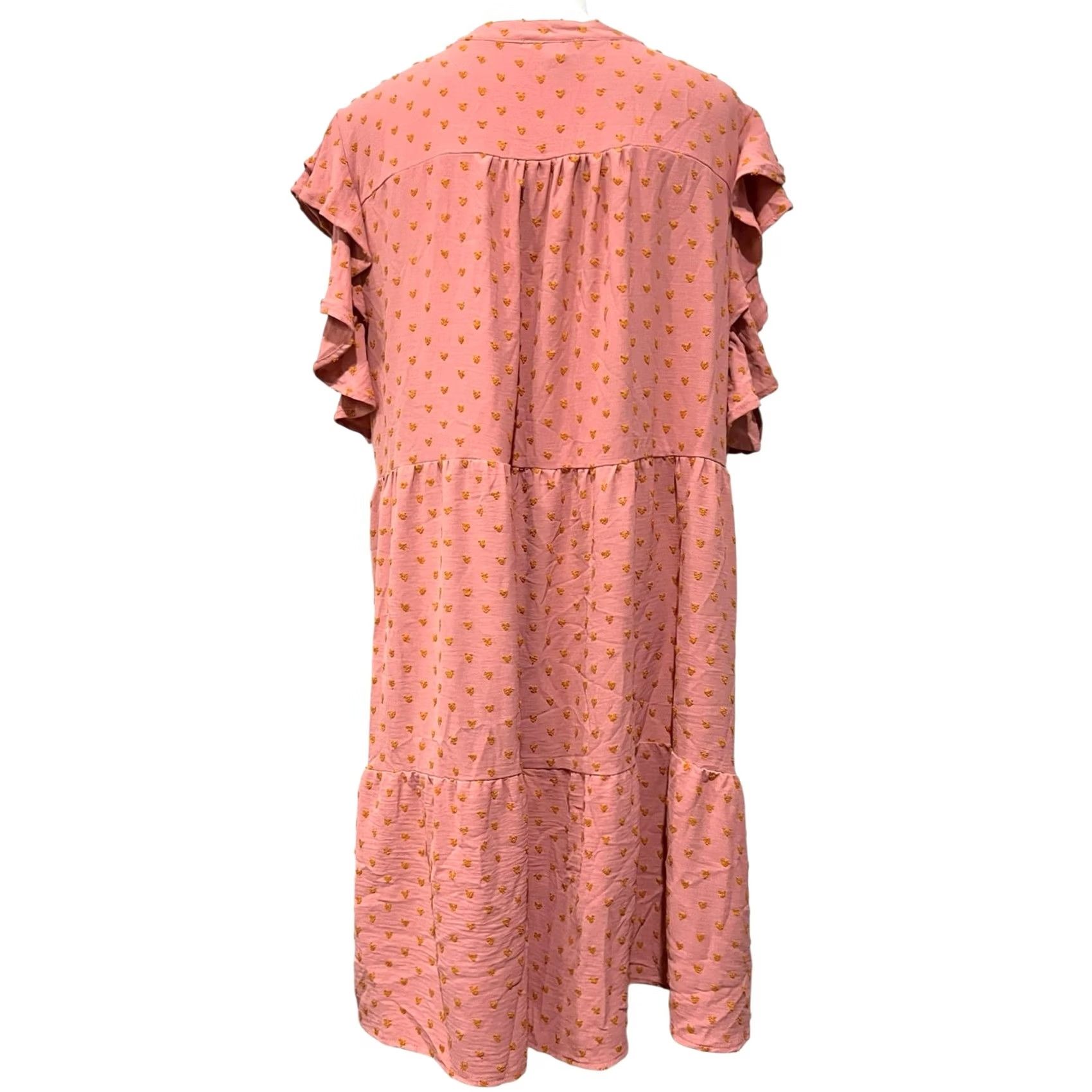 Pinko VINTAGE Umgee Dress Flutter Sleeve Mini Pink Orange Embroidered 2XL Women’s Bohemian Romantic Short Sleeve Party/Cocktail Casual Size XXL / US 16-18 / IT 52-54 - 5 Thumbnail