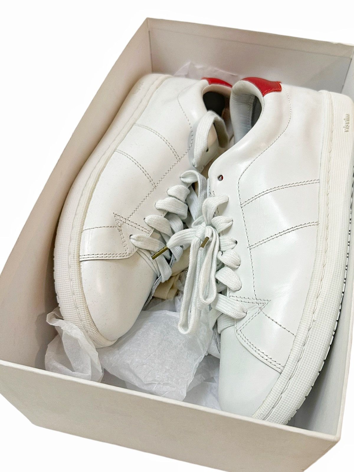 Visvim RARE Foley Folk Red White Leather Size US 8.5 / EU 41-42 - 2 Thumbnail