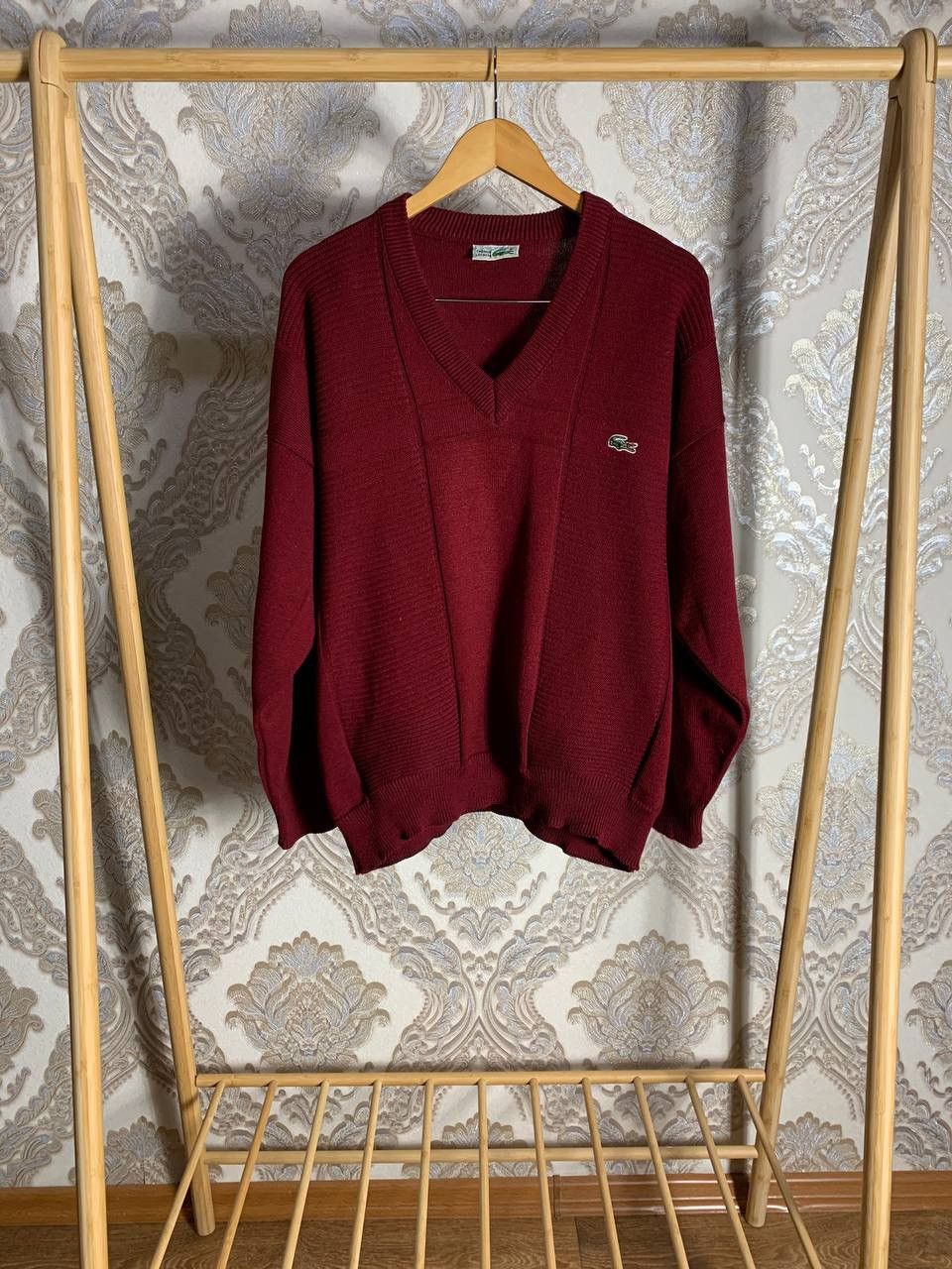Lacoste × Vintage VERY RARE LACOSTE CHAMISE SWEATER V KNIT MADE IN FRANCE 90s Size US XL / EU 56 / 4 - 1 Thumbnail