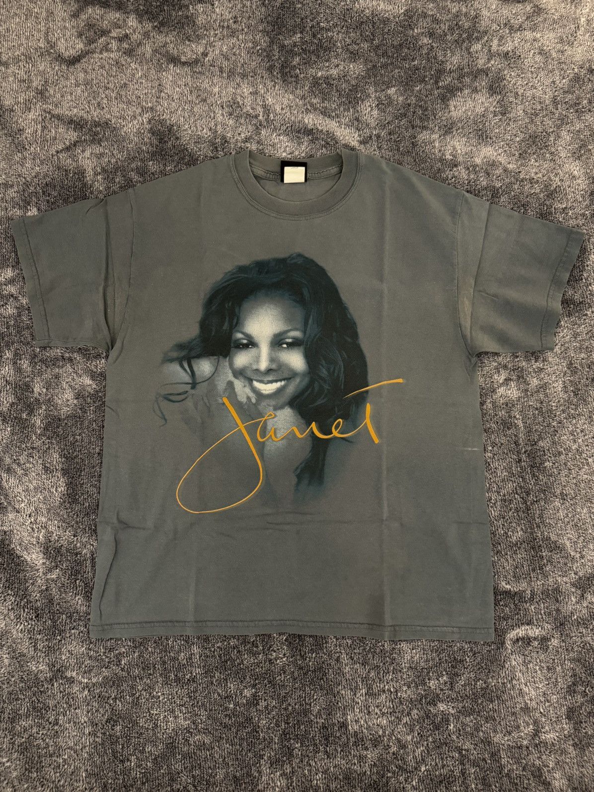 image of Band Tees x Rap Tees Vintage Janet Jackson Blue Tee, Men's (Size Large)