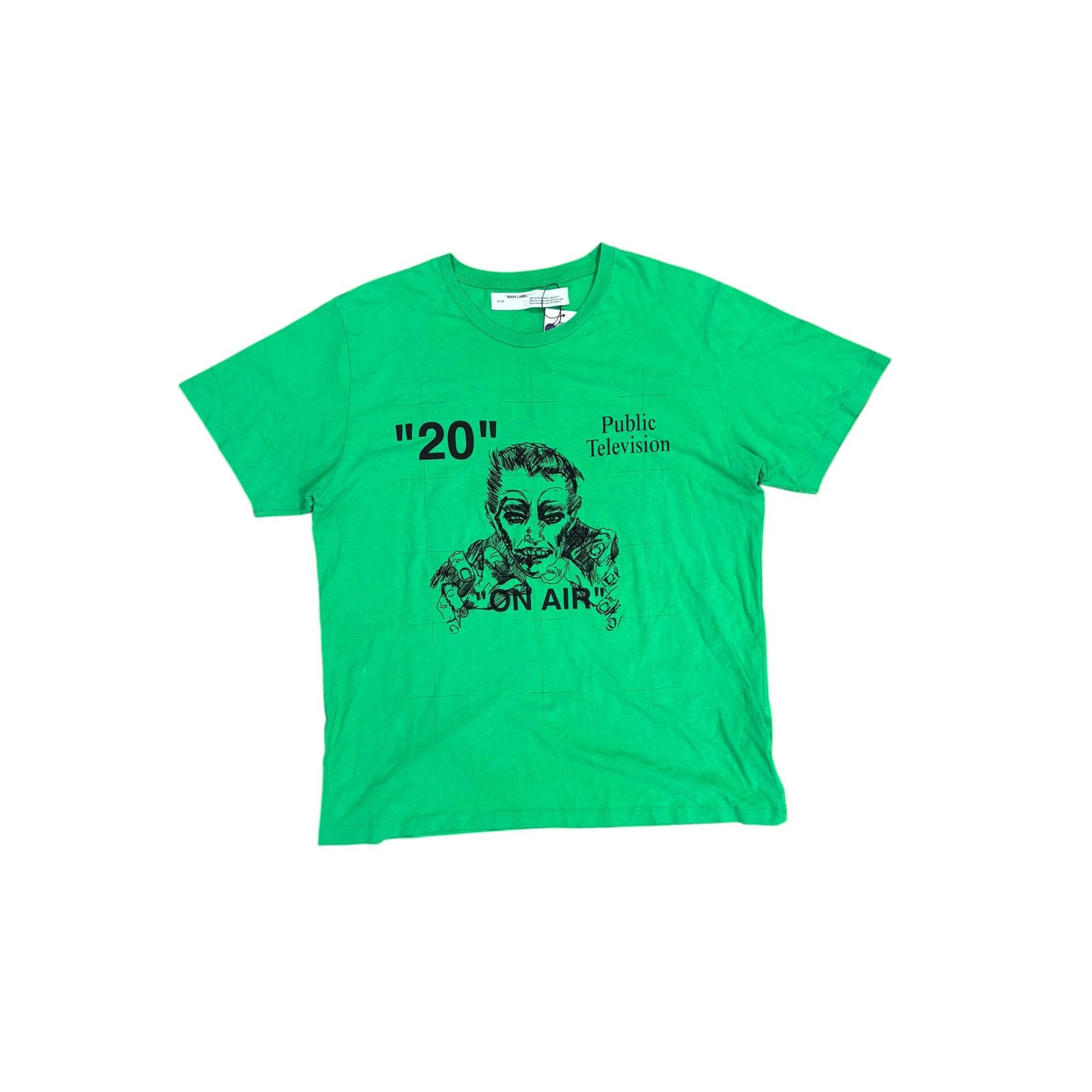 Off White 'Public Television' Green Tee