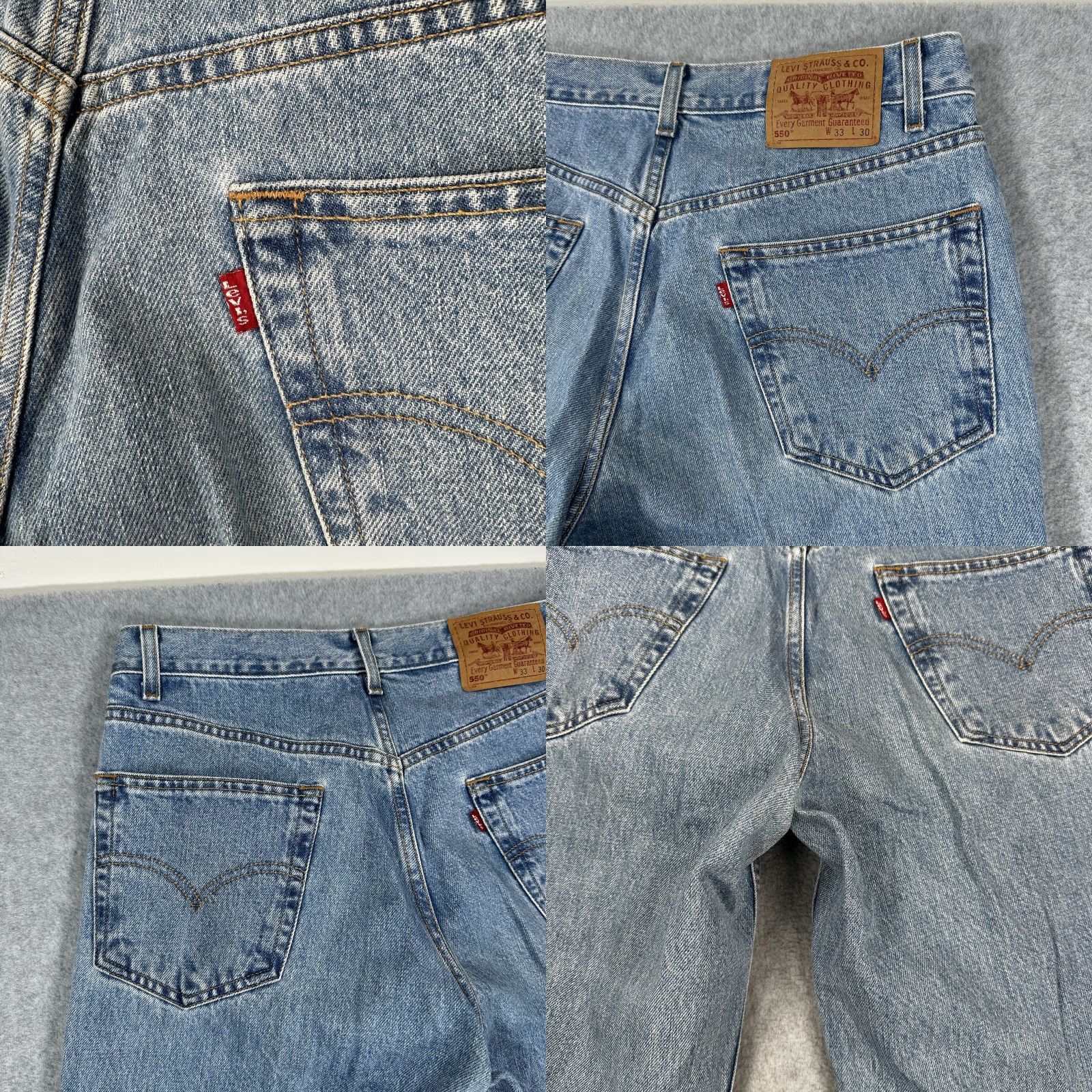 Levi's VINTAGE Levi's 550 Jeans Mens 33x30 Blue Relaxed Fit Tapered Leg Denim Zip Fly Size US 33 - 9 Thumbnail