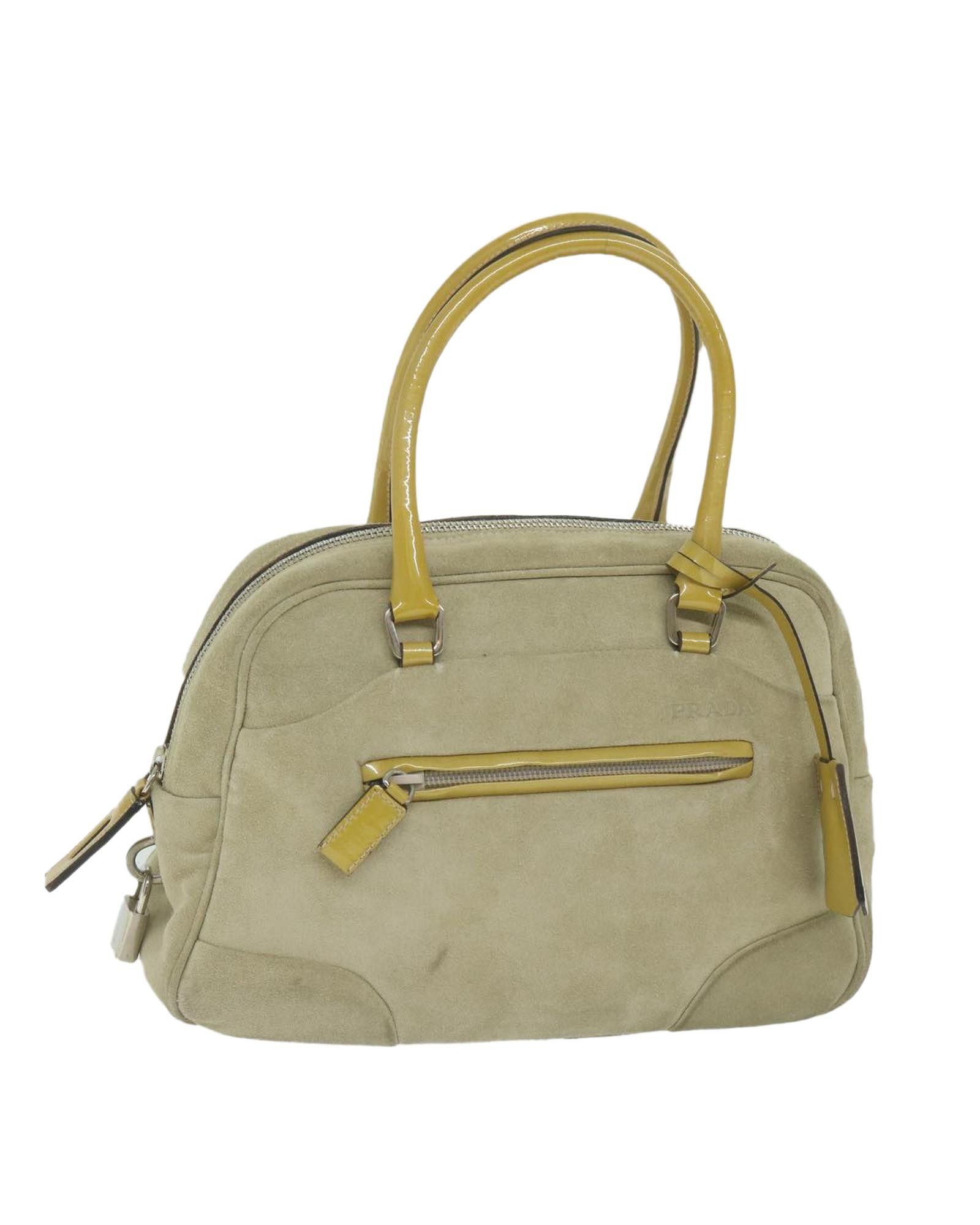 image of Prada Beige Suede Hand Bag, Women's