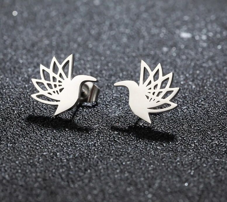 Jewelry Hummingbird Stud Earrings Charm Earring Gift Size ONE SIZE - 1 Thumbnail