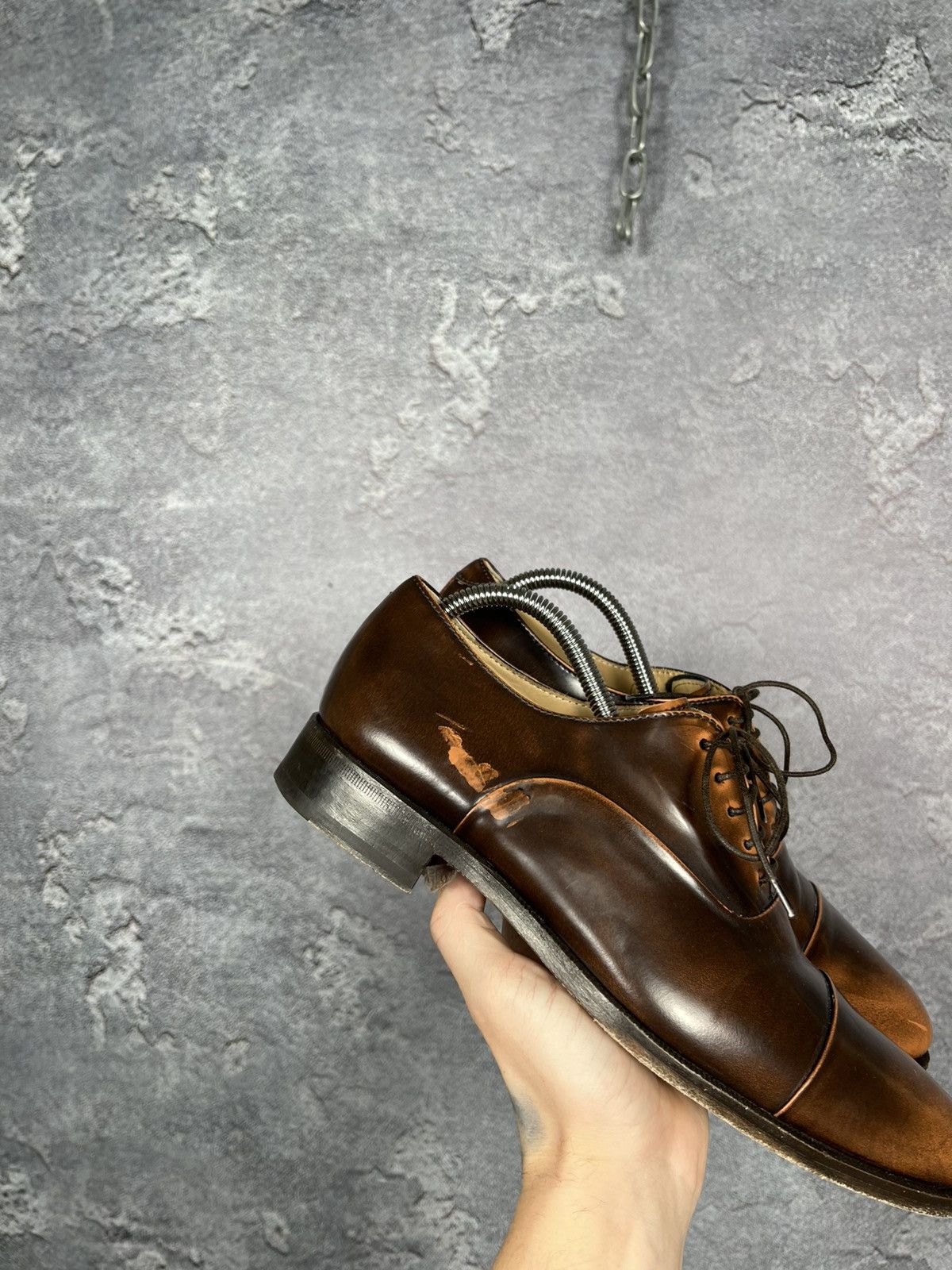 Scarosso Brown Leather Casual Oxford Shoes Size 41