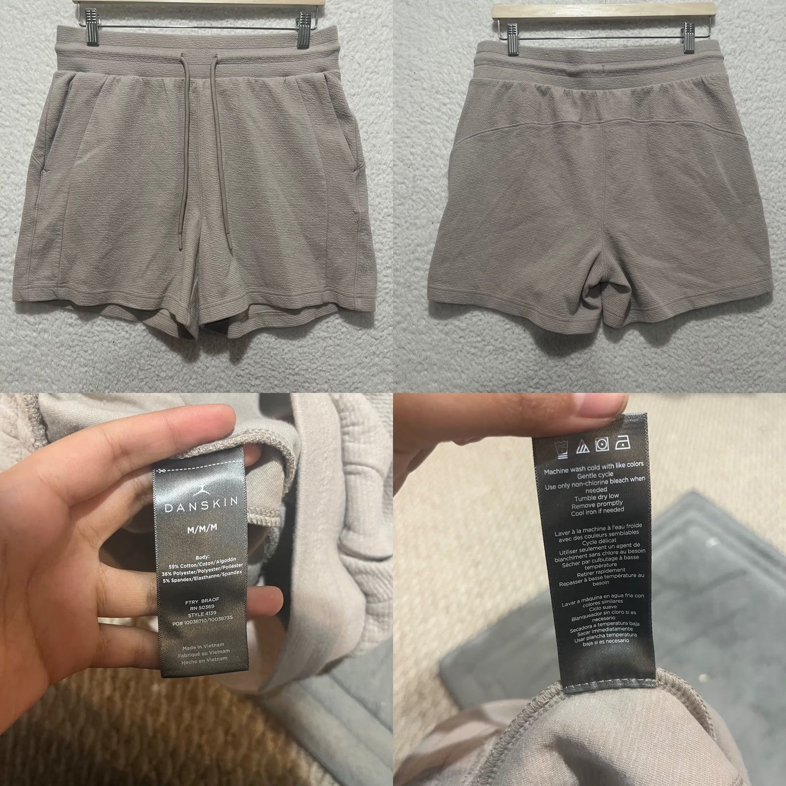 Vintage Danskin Women's M Tan Textured Crewneck Sweatshirt & Shorts Set Size M / US 6-8 / IT 42-44 - 8 Thumbnail
