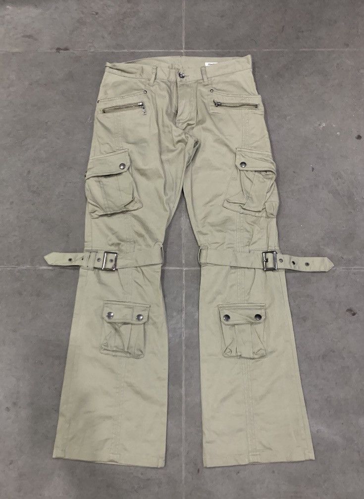 semanticdesign Vintage Y2K Semantic Design Bondage Cargo Flare Pants lgb Size US 30 / EU 46 - 1 Thumbnail