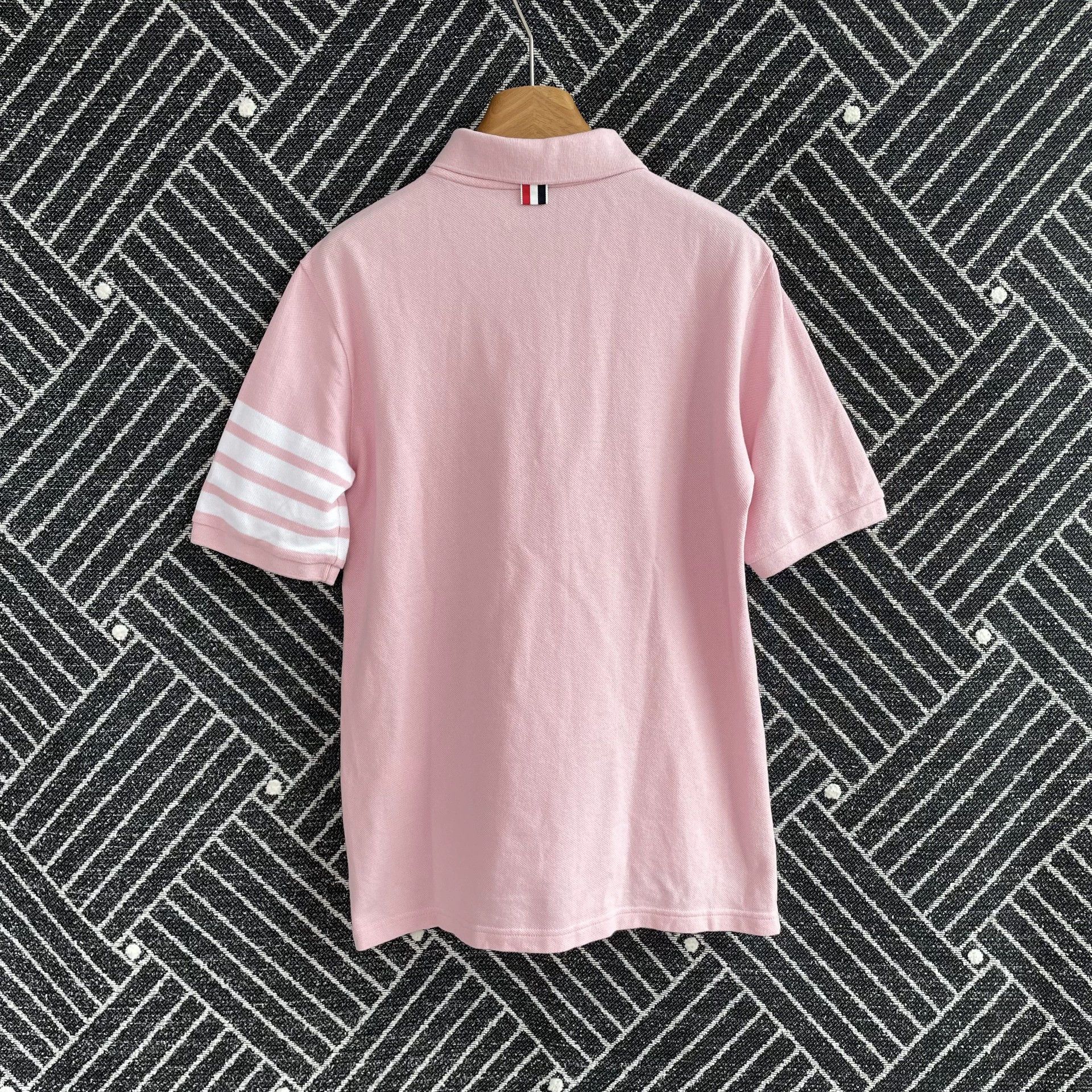 Thom Browne THOM BROWNE Pink Striped Button Polo Women 0 99New Size XS / US 0-2 / IT 36-38 - 2 Thumbnail