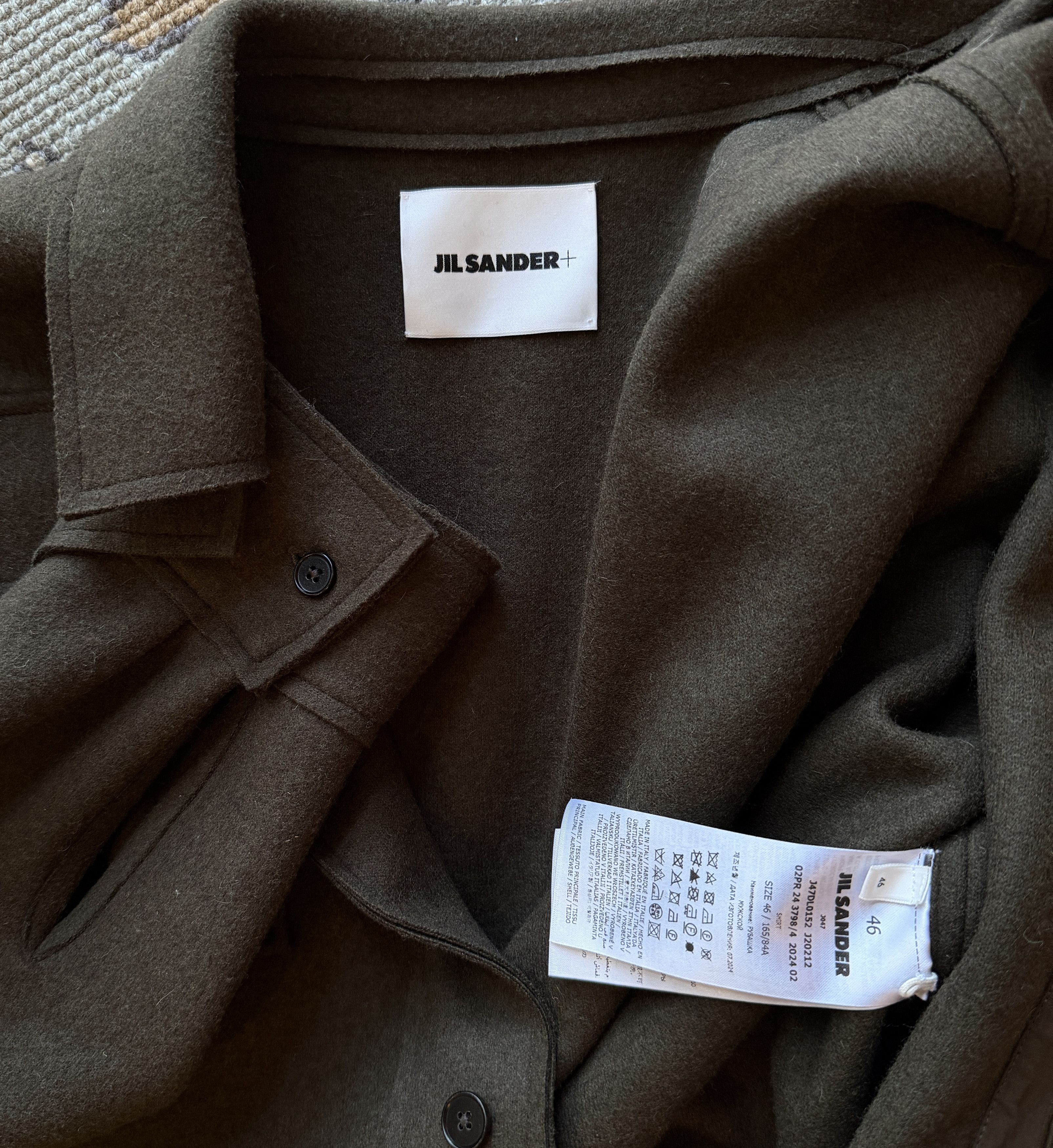 Jil Sander Pickle Double Face Compact Wool Shirt Size US S / EU 44-46 / 1 - 6 Thumbnail