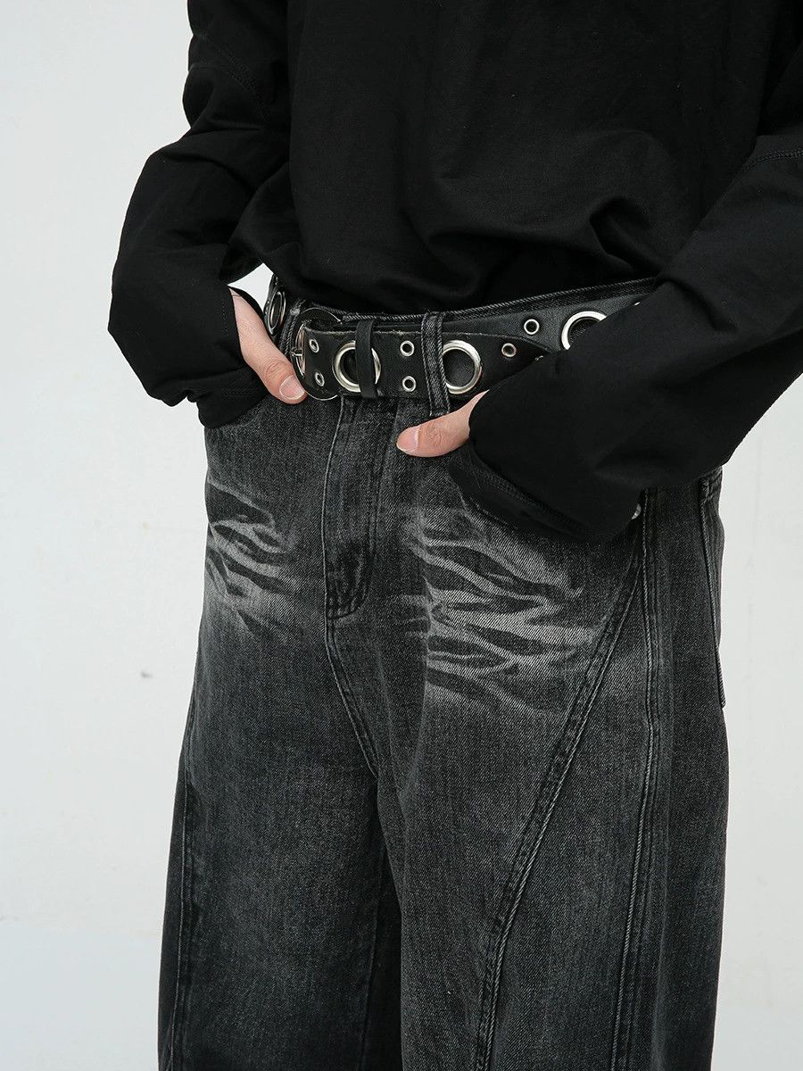 Vintage American men's retro street stitching loose washed jeans Size US 32 / EU 48 - 5 Thumbnail