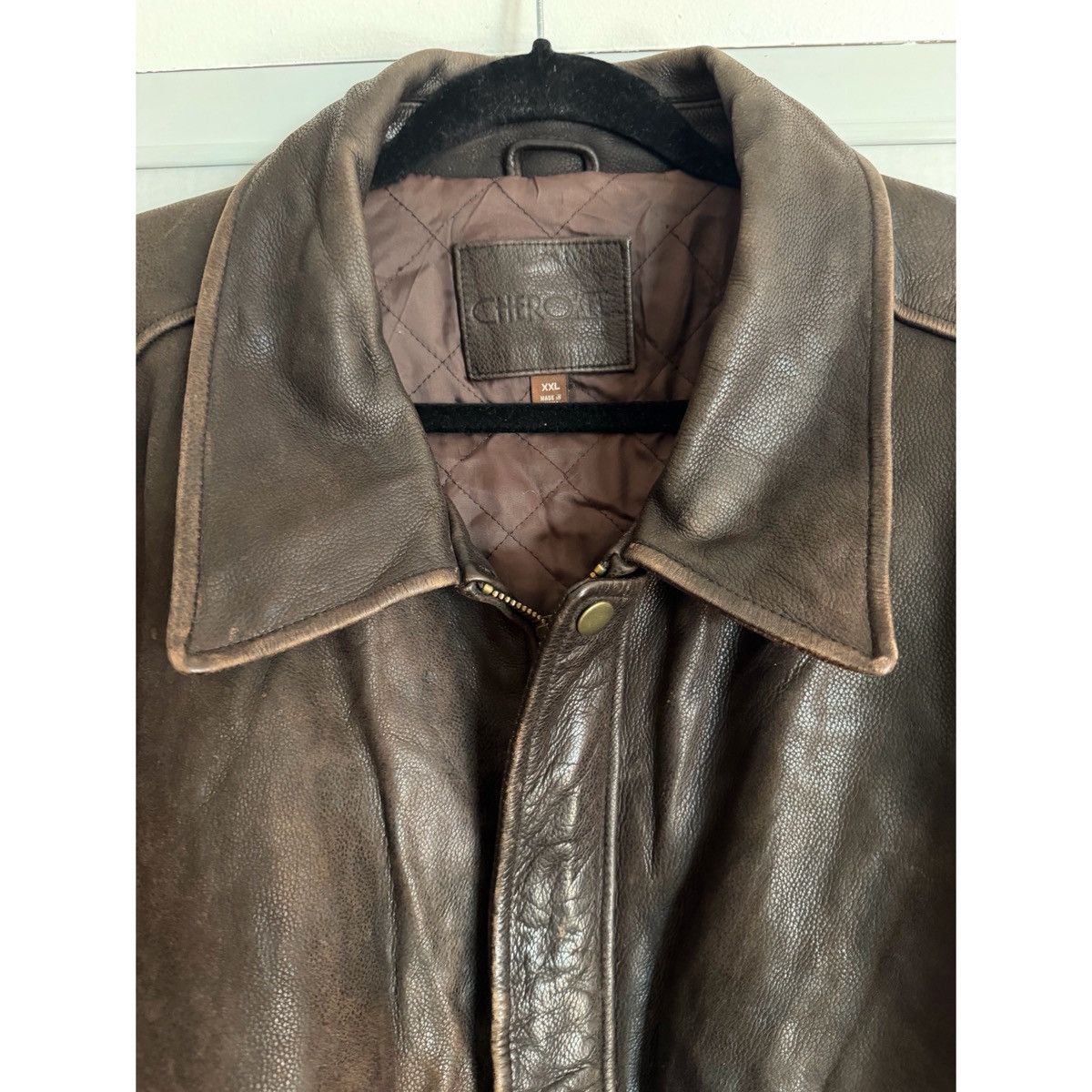 Cherokee VINTAGE CHEROKEE BROWN LEATHER BOMBER JACKET Size US XXL / EU 58 / 5 - 3 Thumbnail