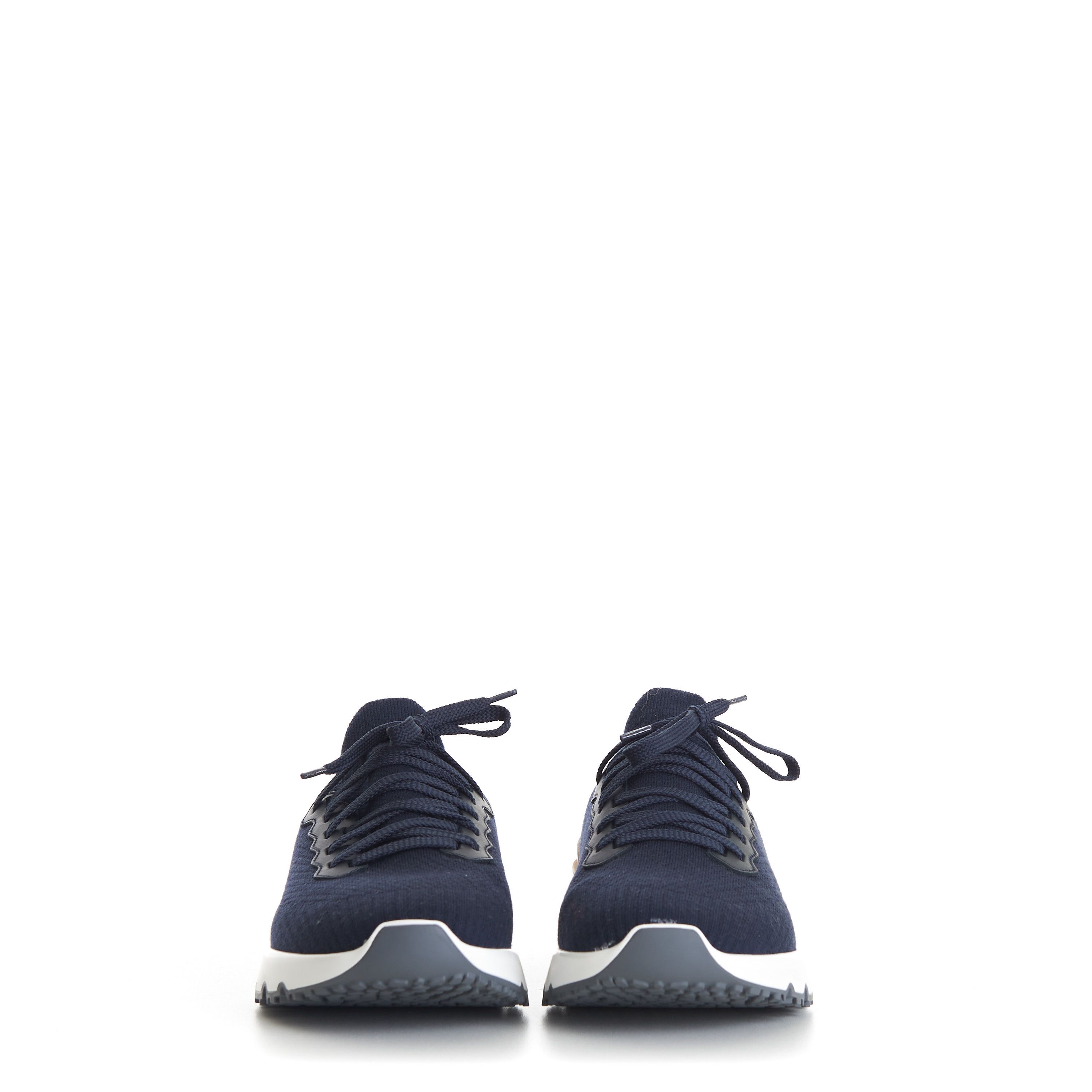 Brunello Cucinelli Navy Blue Runner Sneakers - Wool Knit Shoes Size US 6 / EU 39 - 3 Thumbnail