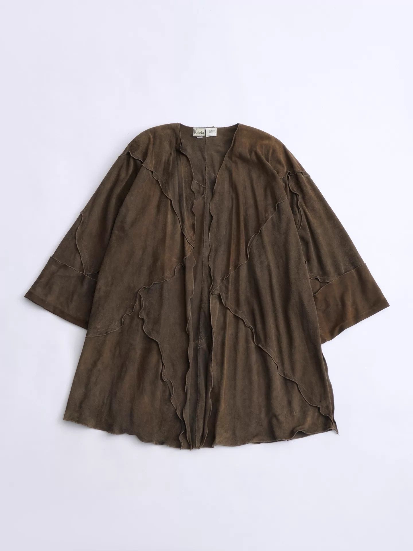 Krizia KRIZIA 80s-90s 3D paneled stitch-pleated sheepskin coat Size XL / US 12-14 / IT 48-50 - 8 Thumbnail