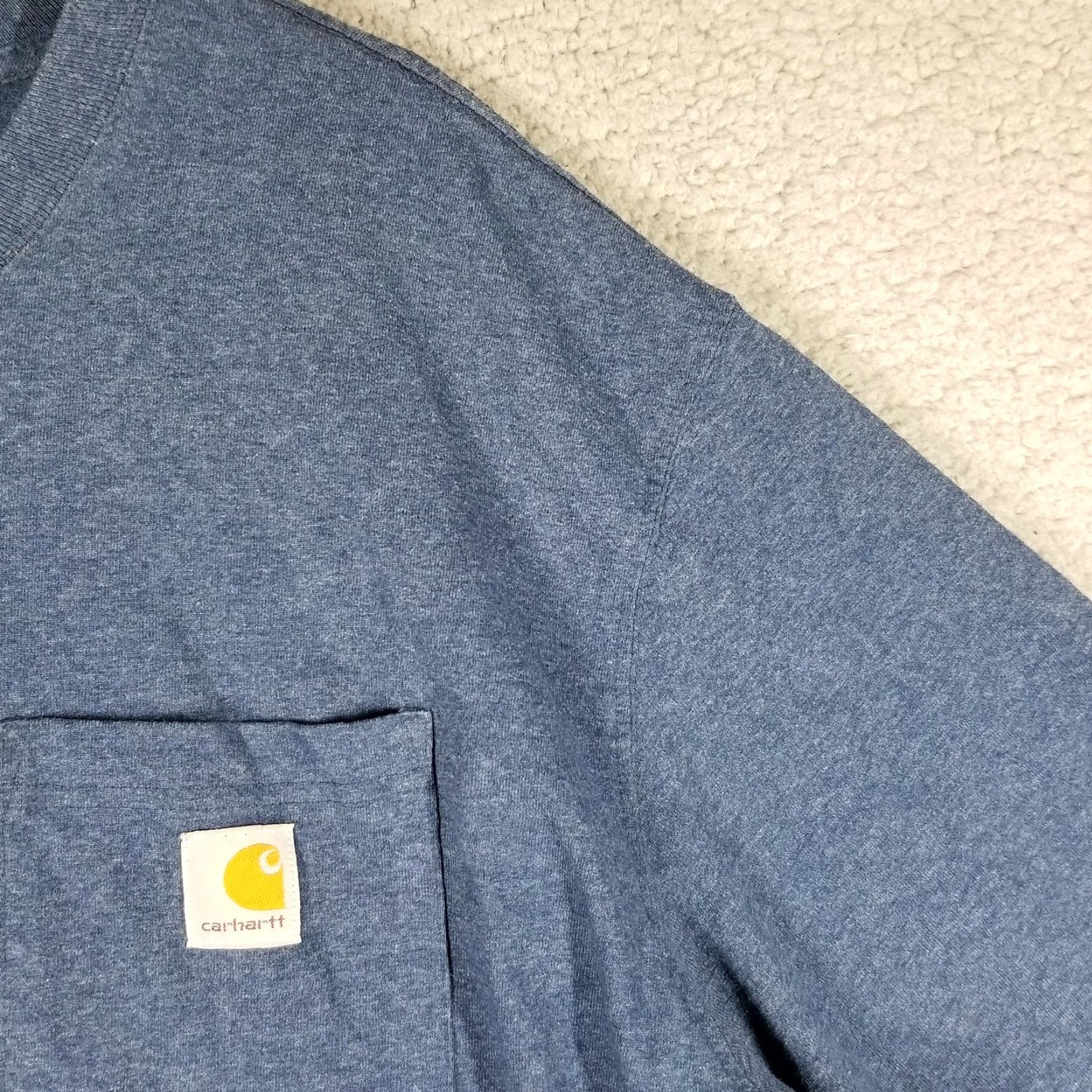 Carhartt Carhartt Mens 3XL Blue Heather K87 Workwear Pocket Original Fit Tee Shirt Size US XXL / EU 58 / 5 - 3 Thumbnail