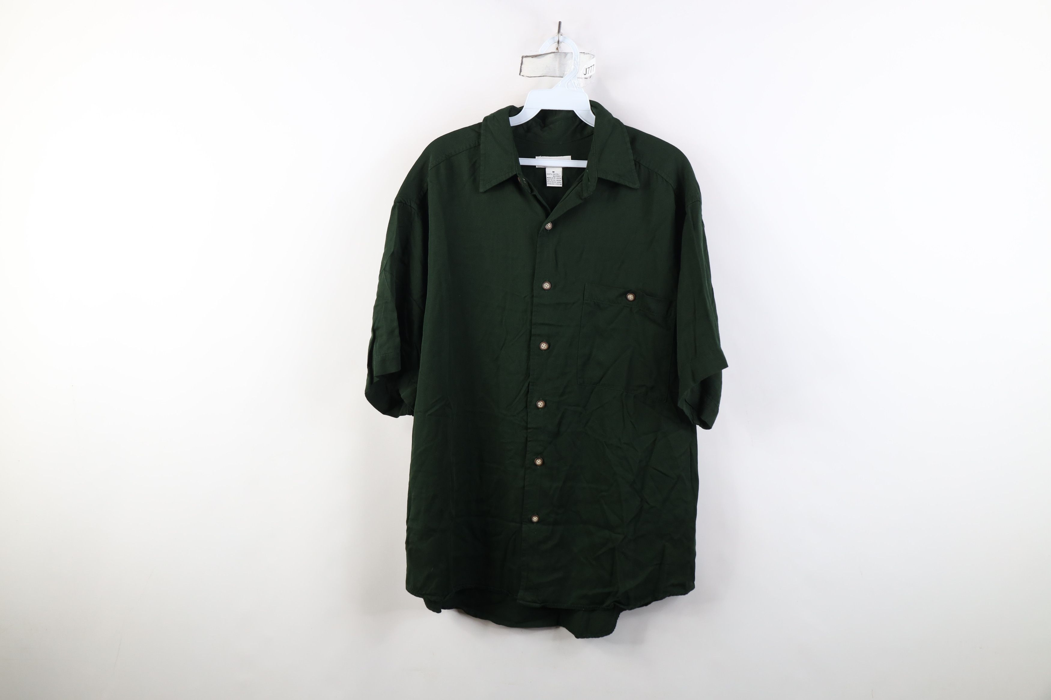 Vintage Vintage 90s Streetwear Gabardine Short Sleeve Button Shirt Size US M / EU 48-50 / 2 - 1 Thumbnail
