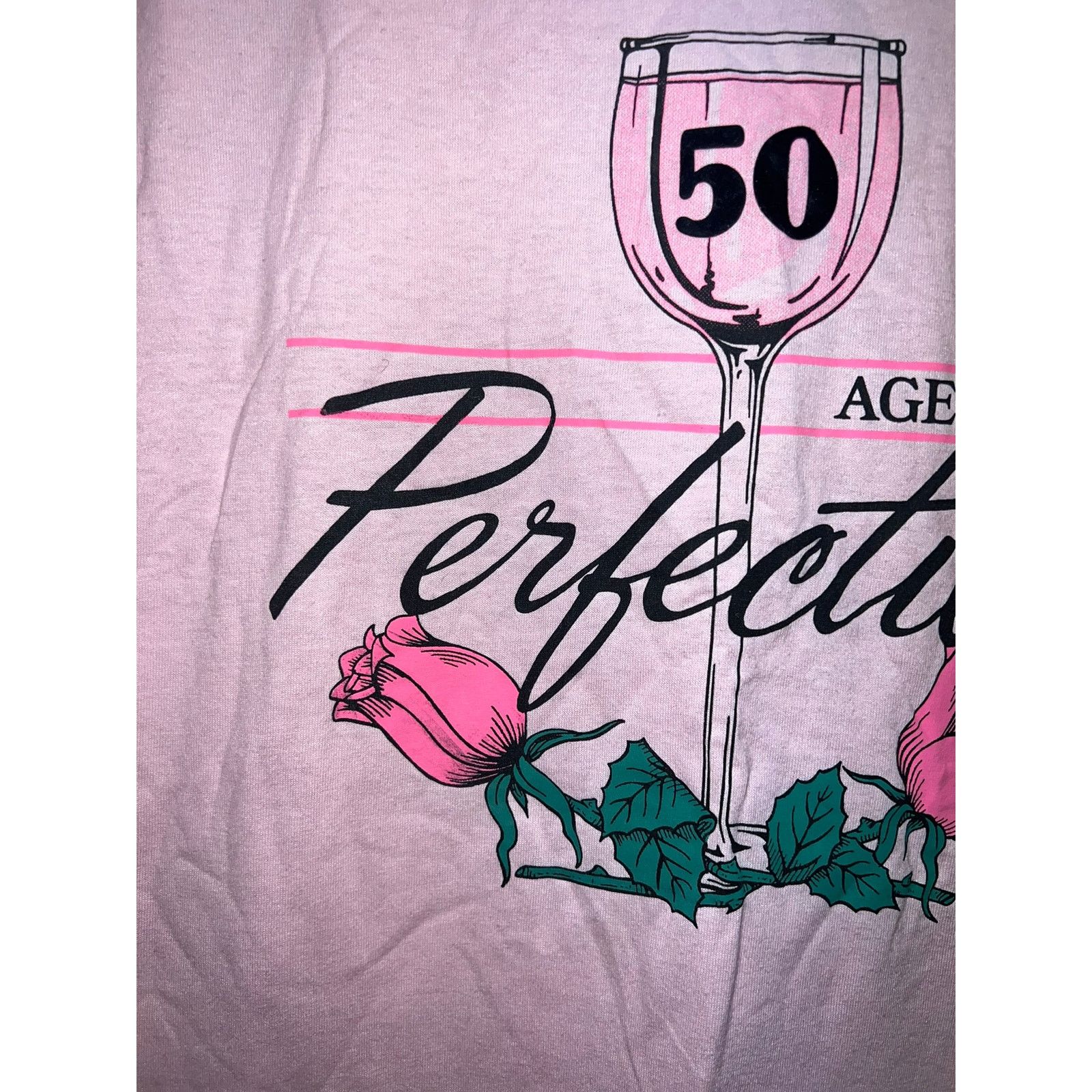 Hanes Vintage Aged To Perfection Shirt 50 Years Wine Tee 90s 80s M Size US M / EU 48-50 / 2 - 3 Thumbnail