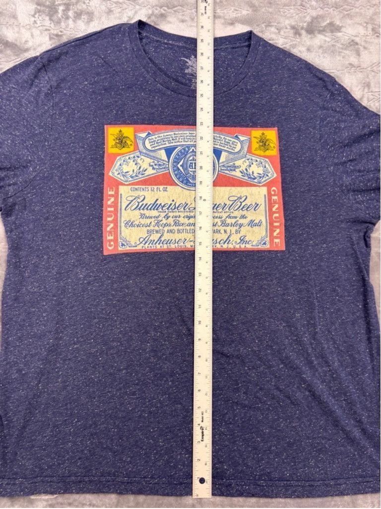 Budweiser Men's Budweiser T-shirt 2XL Blue Size US XL / EU 56 / 4 - 5 Thumbnail