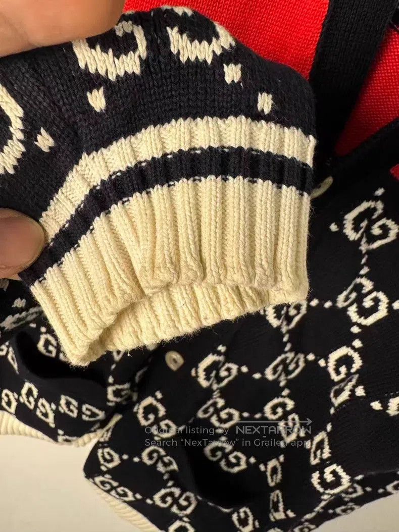 Gucci Gucci Full-print logo stitching striped knitted cardigan c Size S / US 4 / IT 40 - 8 Thumbnail