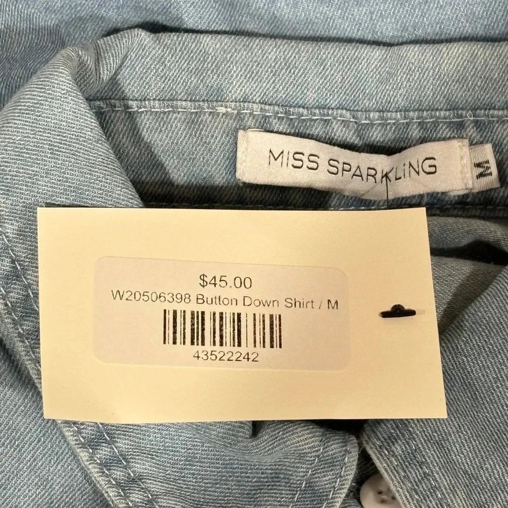 Other Miss Sparkling Button Down Shirt NWT Size M / US 6-8 / IT 42-44 - 4 Thumbnail