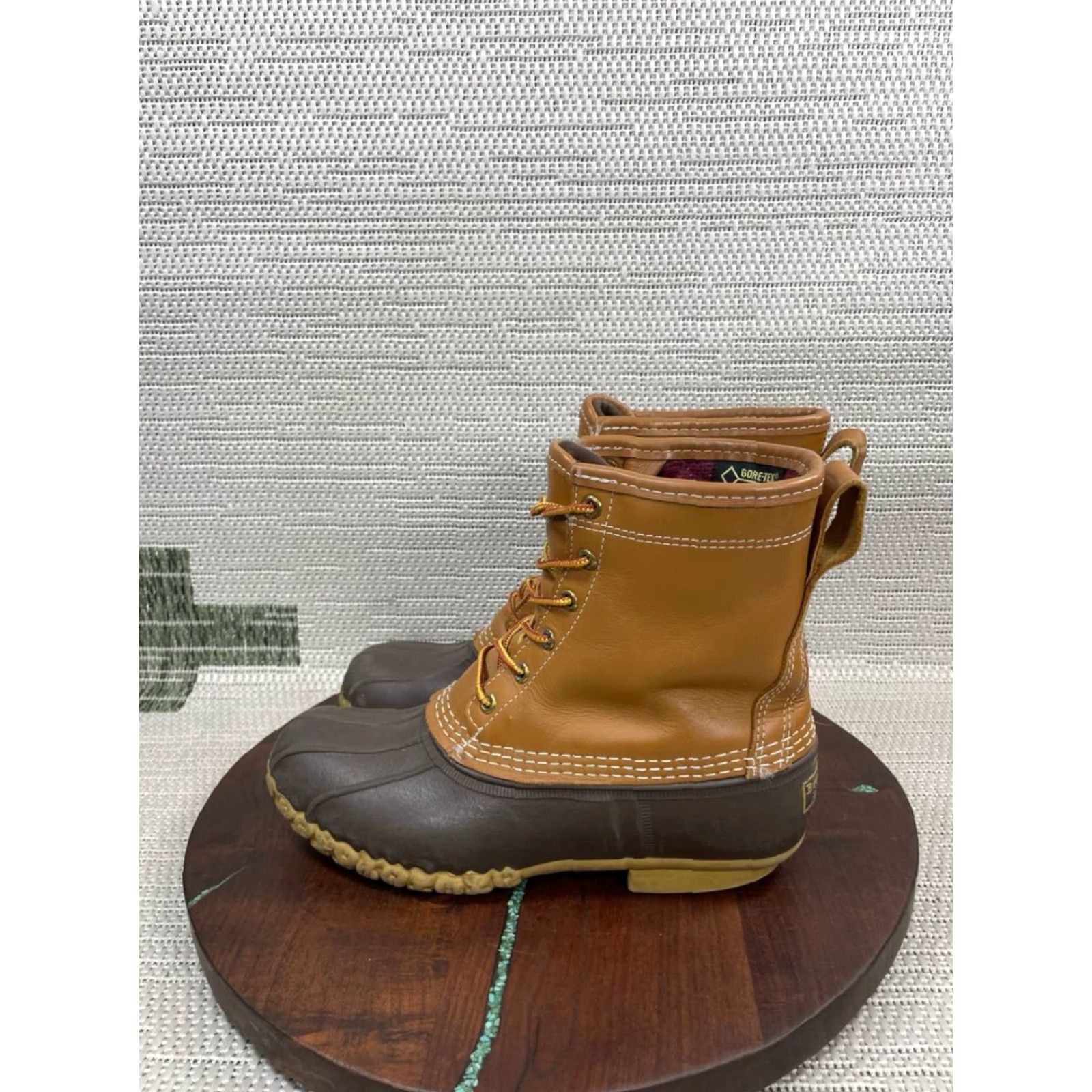 Vintage L.L.Bean Boots Women 8 M Gore-tex Brown Leather Lace Up Ankle Duck USA Made Boots Size US 8 / IT 38 - 5 Thumbnail