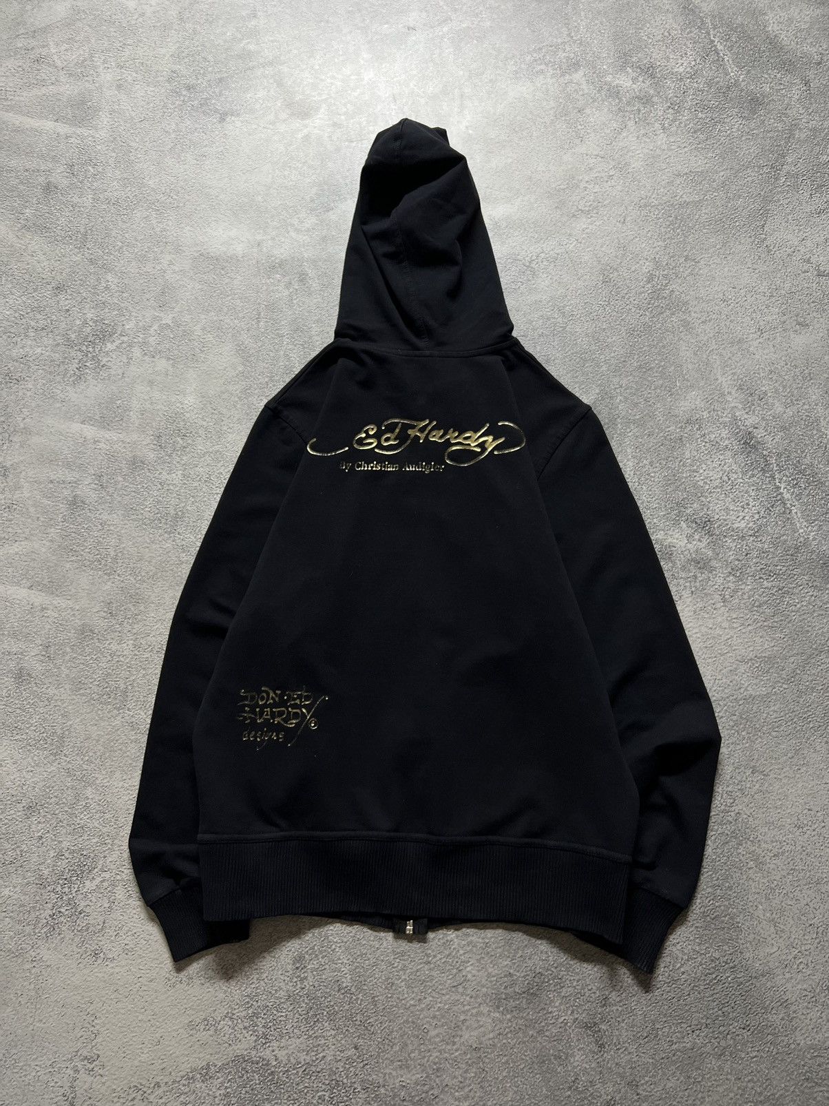 Christian Audigier × Ed Hardy × Vintage Vintage Y2k 🦅☠️ Ed Hardy Eagle Skull Big Logo Hoodie 90’s Size L / US 10 / IT 46 - 6 Thumbnail