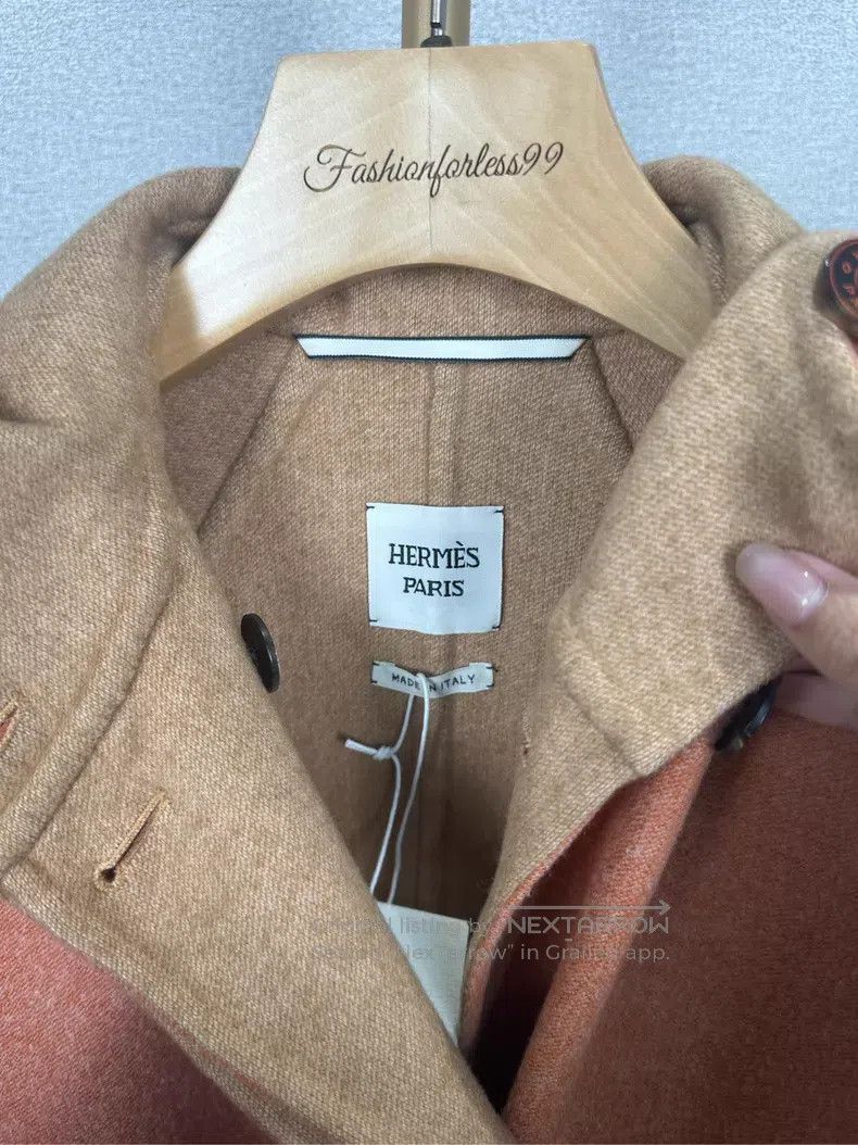 Hermes Hermes Orange Fleece Long Coat Size XXS / US 00 / IT 34 - 3 Thumbnail