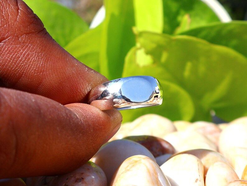Handmade Band Ring, Sterling Silver Handmade Ring Unisex Gift for Her Size ONE SIZE - 6 Thumbnail
