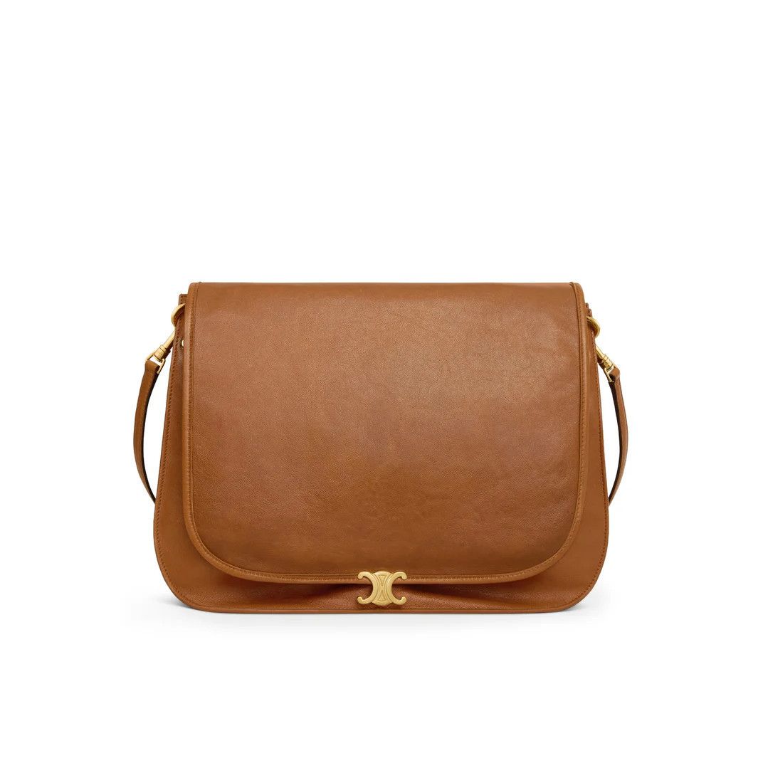 Celine CELINE Soft Triomphe $3350 Soft Tan Leather Shoulder Bag New Size ONE SIZE - 1 Thumbnail