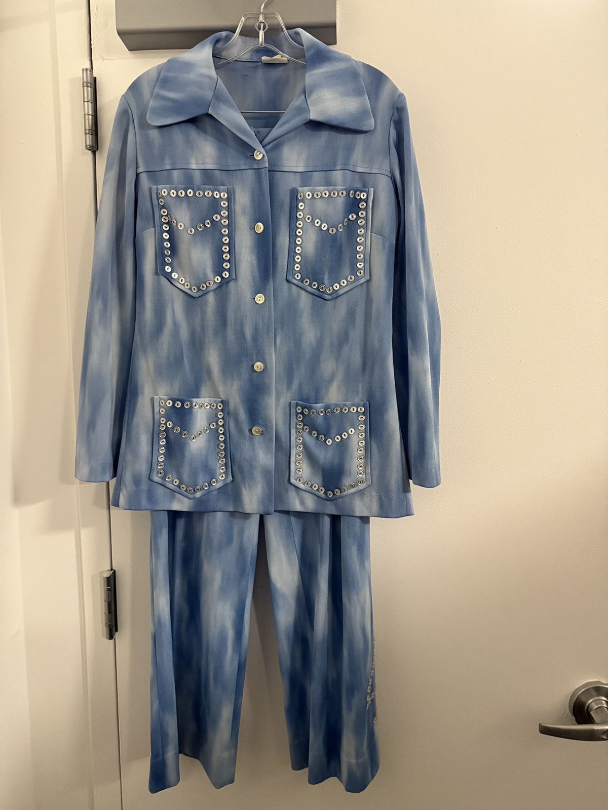 Vintage Tie-dye '60s - '70s Sailor/ Sailboat Set, handmade!! Size M / US 6-8 / IT 42-44 - 1 Thumbnail