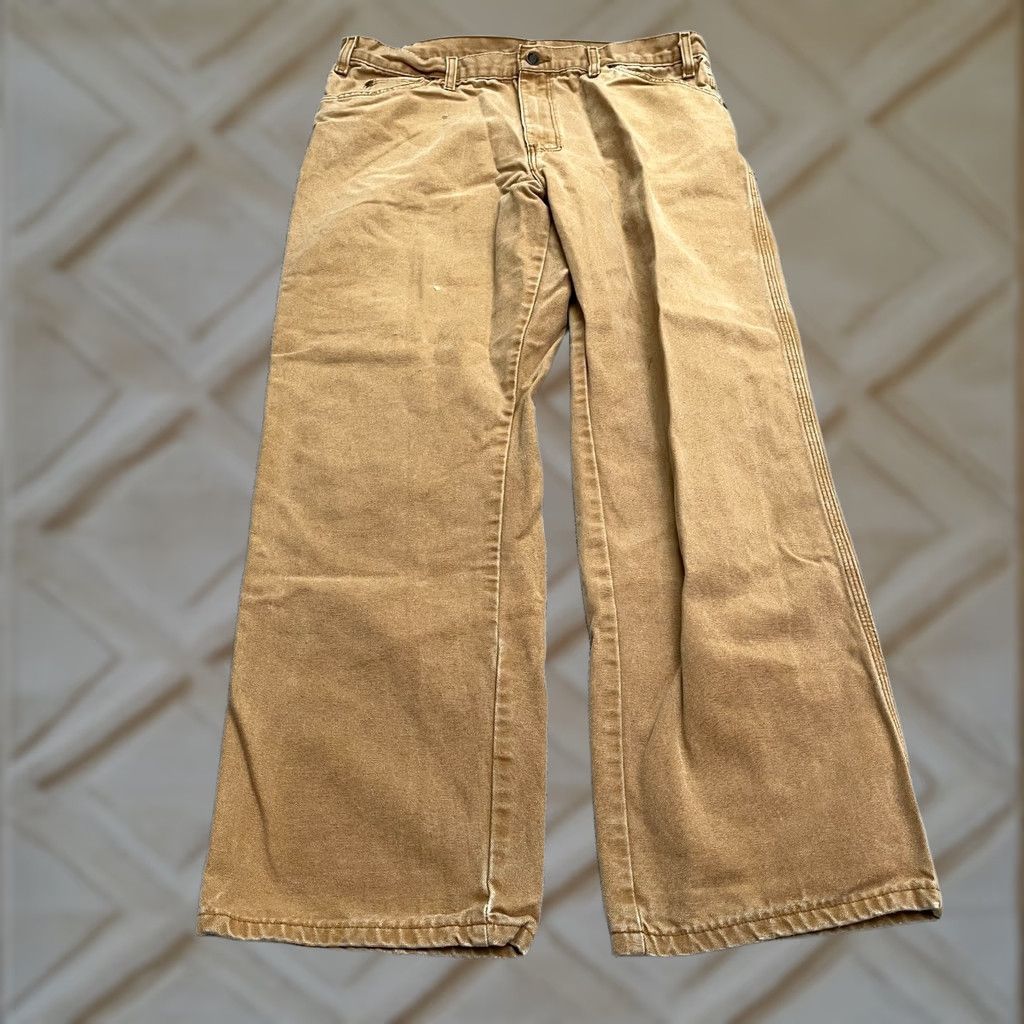 Dickies Dickies Carpenter Pants Mens 36x32 Brown Straight Leg Cotton Canvas Durable Work Pants Size US 36 / EU 52 - 1 Thumbnail