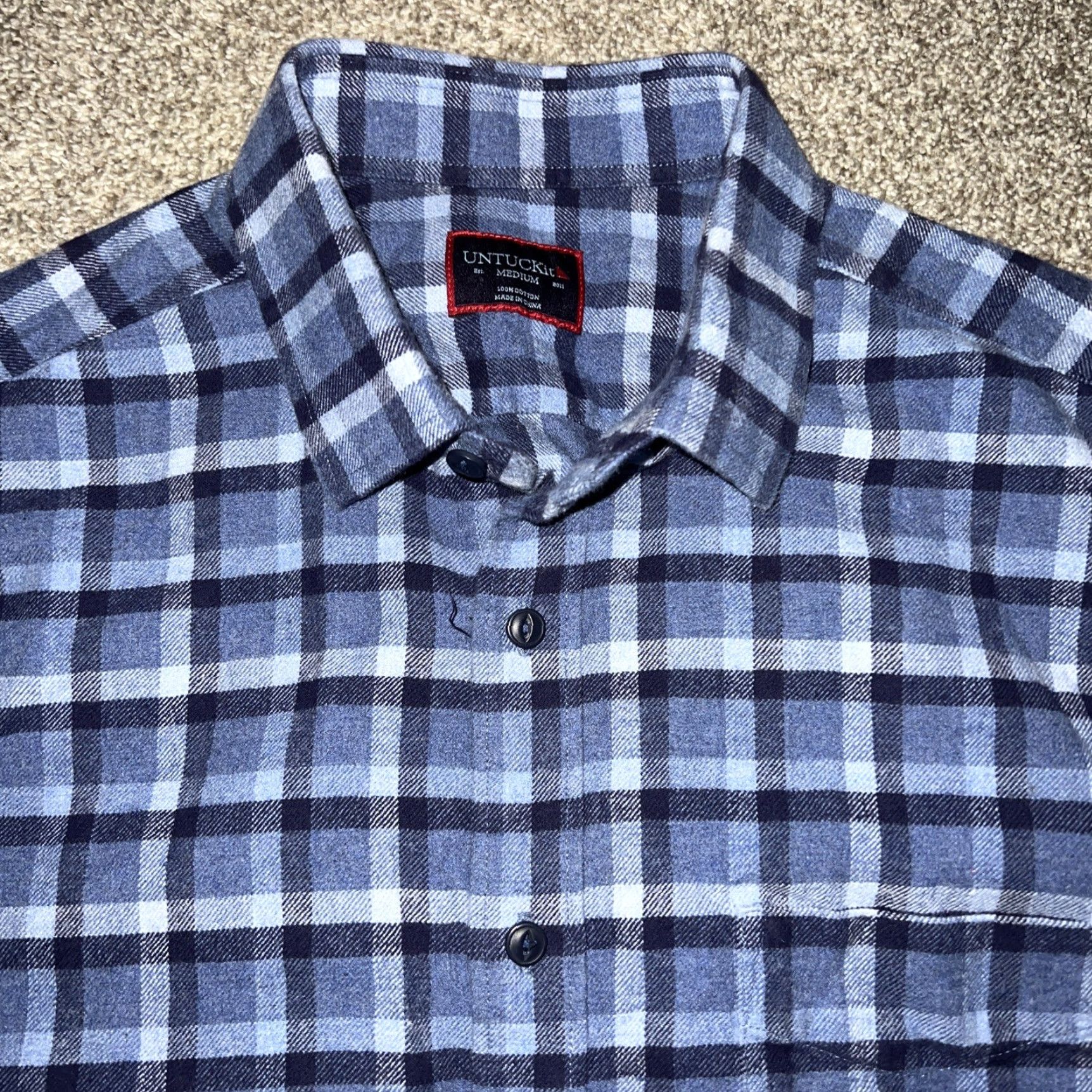 UNTUCKit Untuckit Blue Plaid Longsleeve Shirt Mens Size M Size US M / EU 48-50 / 2 - 2 Thumbnail