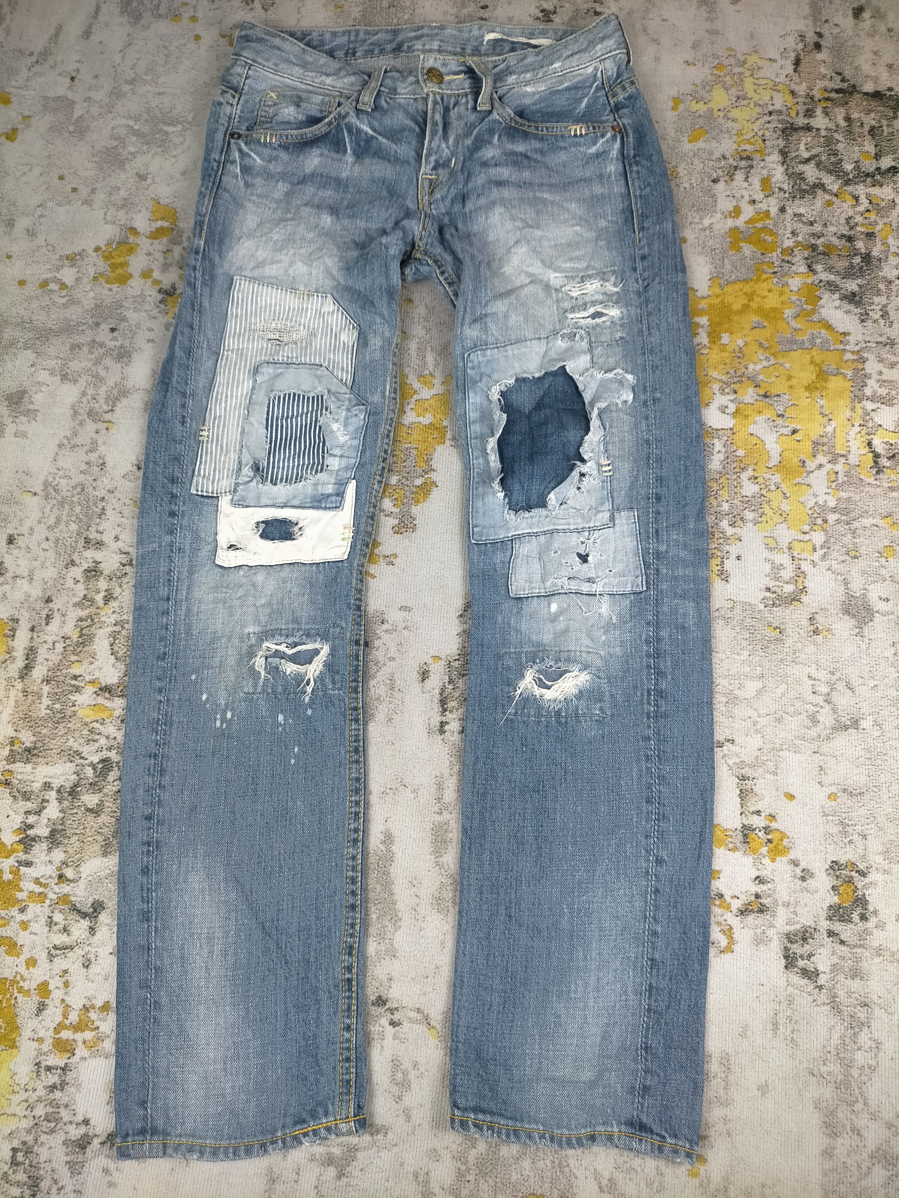 Seditionaries 🔥90s Distressed Trashed Shashiko Jeans Size US 29 - 1 Thumbnail