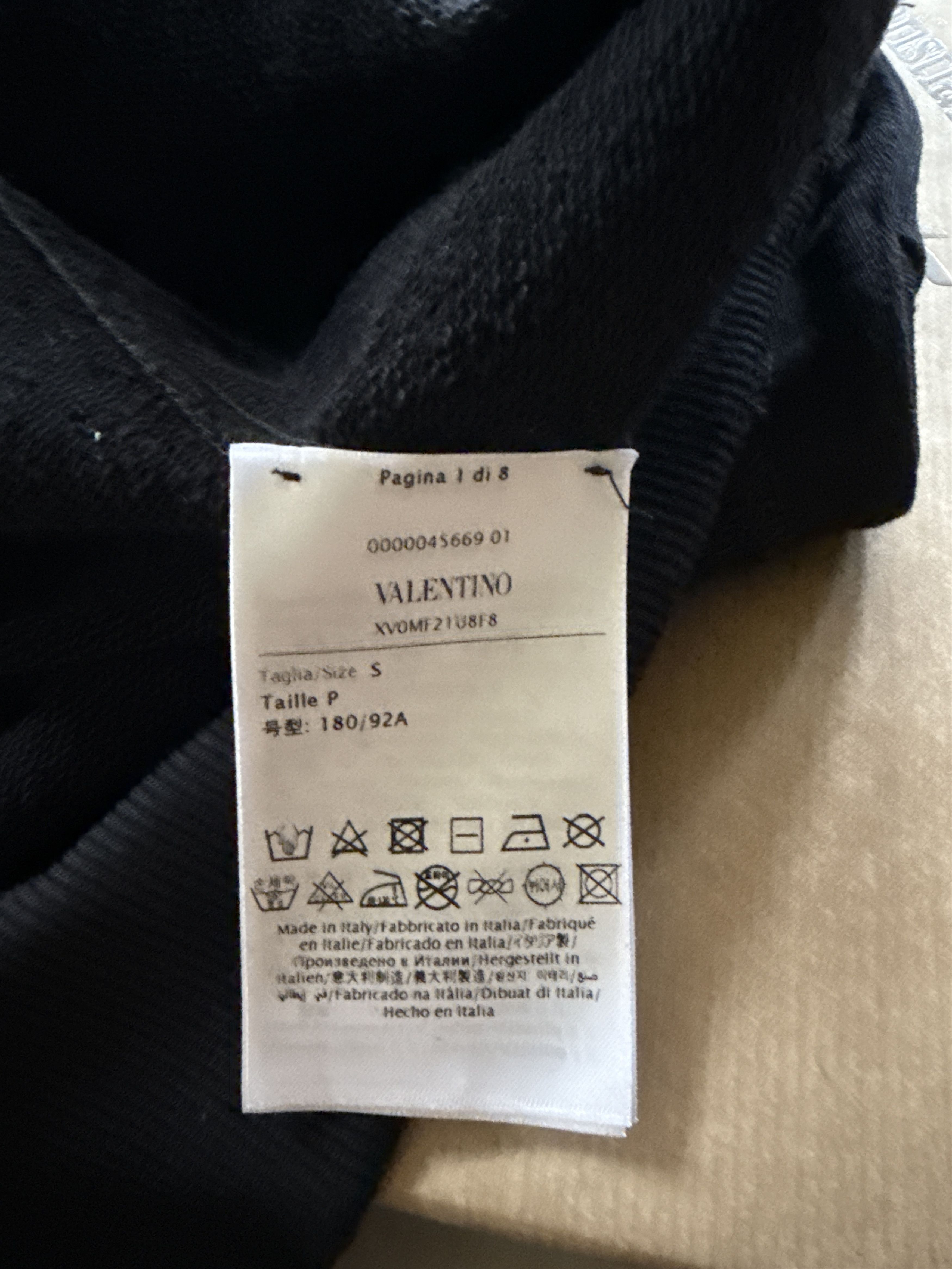 Valentino Valentino Black Cotton Hoodie Size US S / EU 44-46 / 1 - 7 Thumbnail