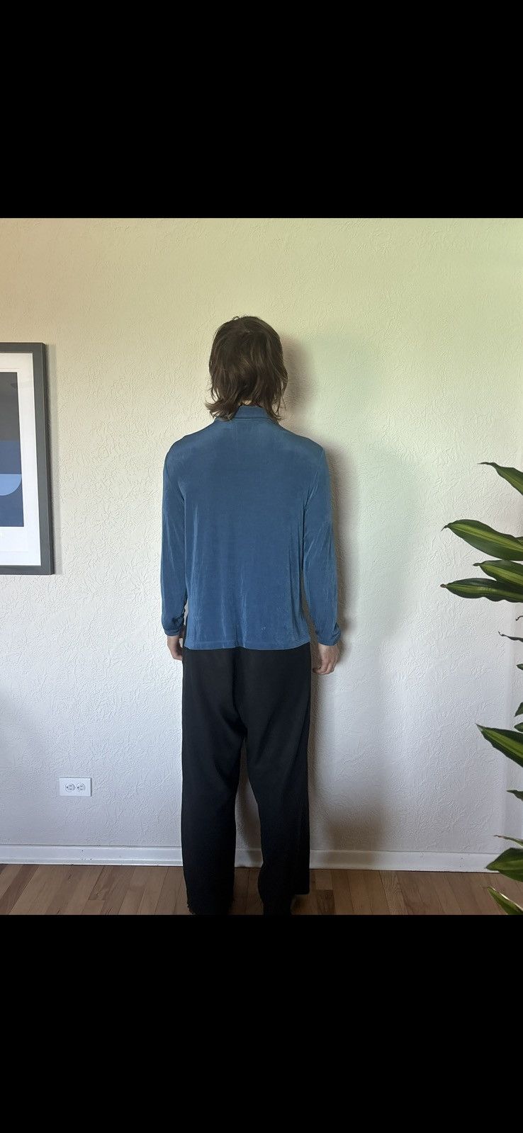 Other 70s Style Blue Velour Rhinestone Disco Shirt Size US L / EU 52-54 / 3 - 3 Thumbnail