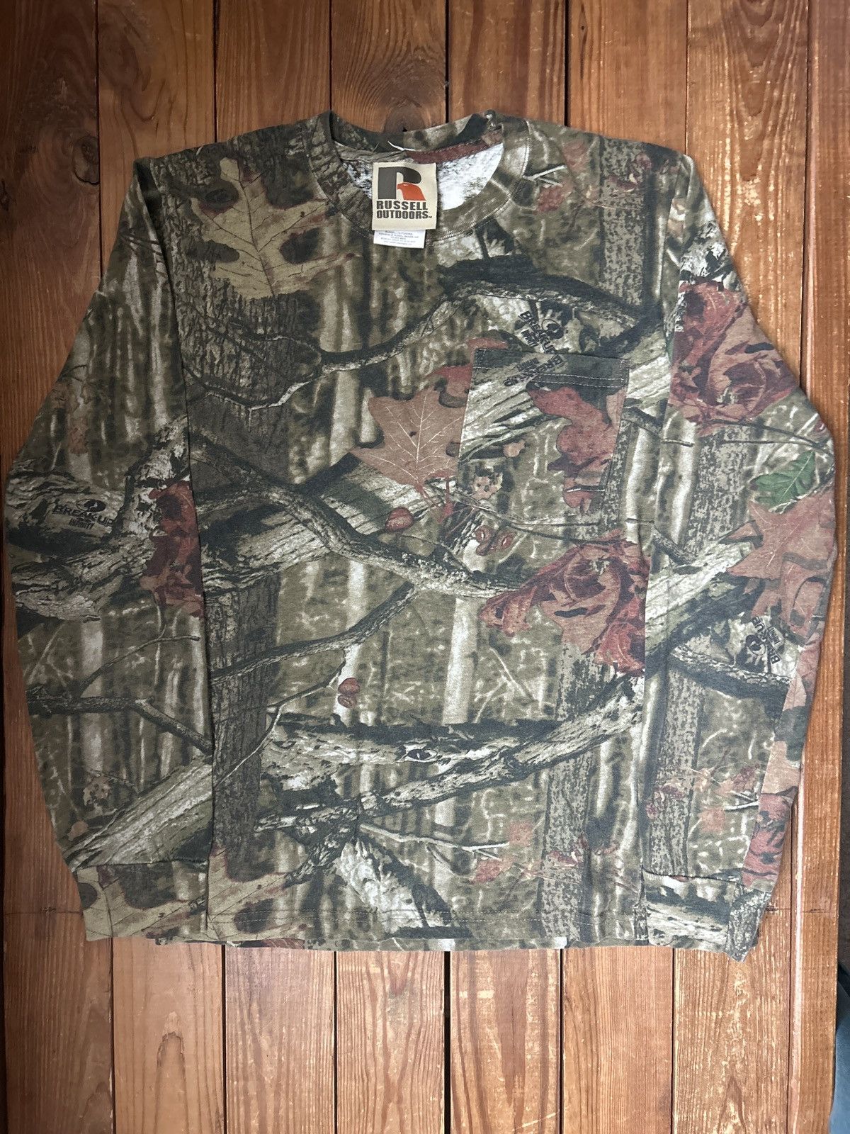 Russell Athletic × Vintage Vintage Russell Athletic Real Tree Camo Long Sleeve Shirt Size US S / EU 44-46 / 1 - 1 Thumbnail