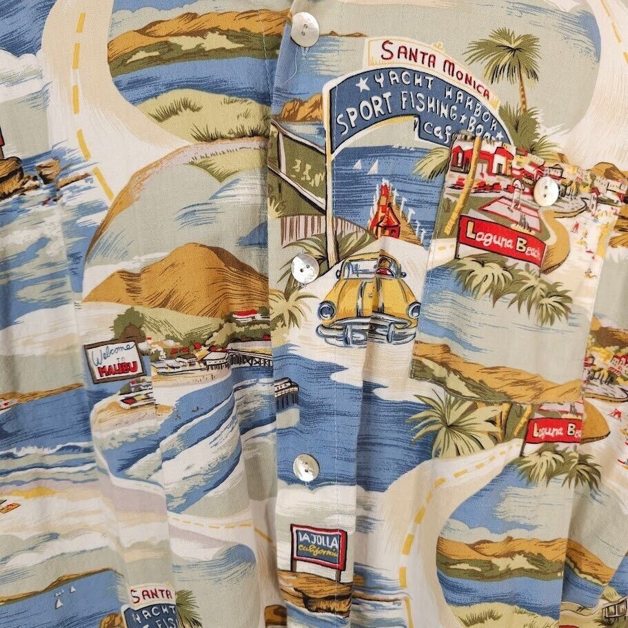 Other Laguna Beach Hawaiian Shirt Mens Size 3XL Beige Surfer Surf Size US XXL / EU 58 / 5 - 2 Thumbnail