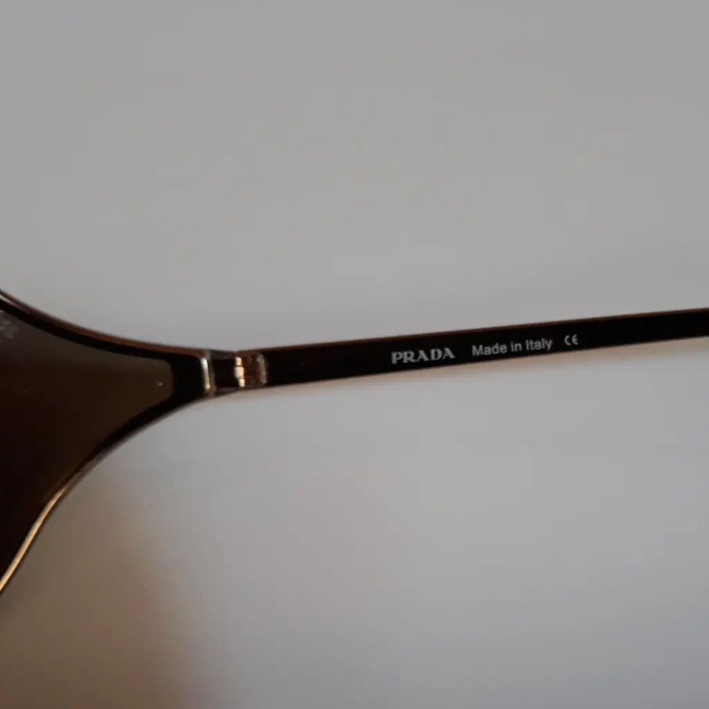 Prada × Vintage PRADA Sunglasses Rectangle Wrap Shield Metal Symbole RI921 Size ONE SIZE - 4 Thumbnail