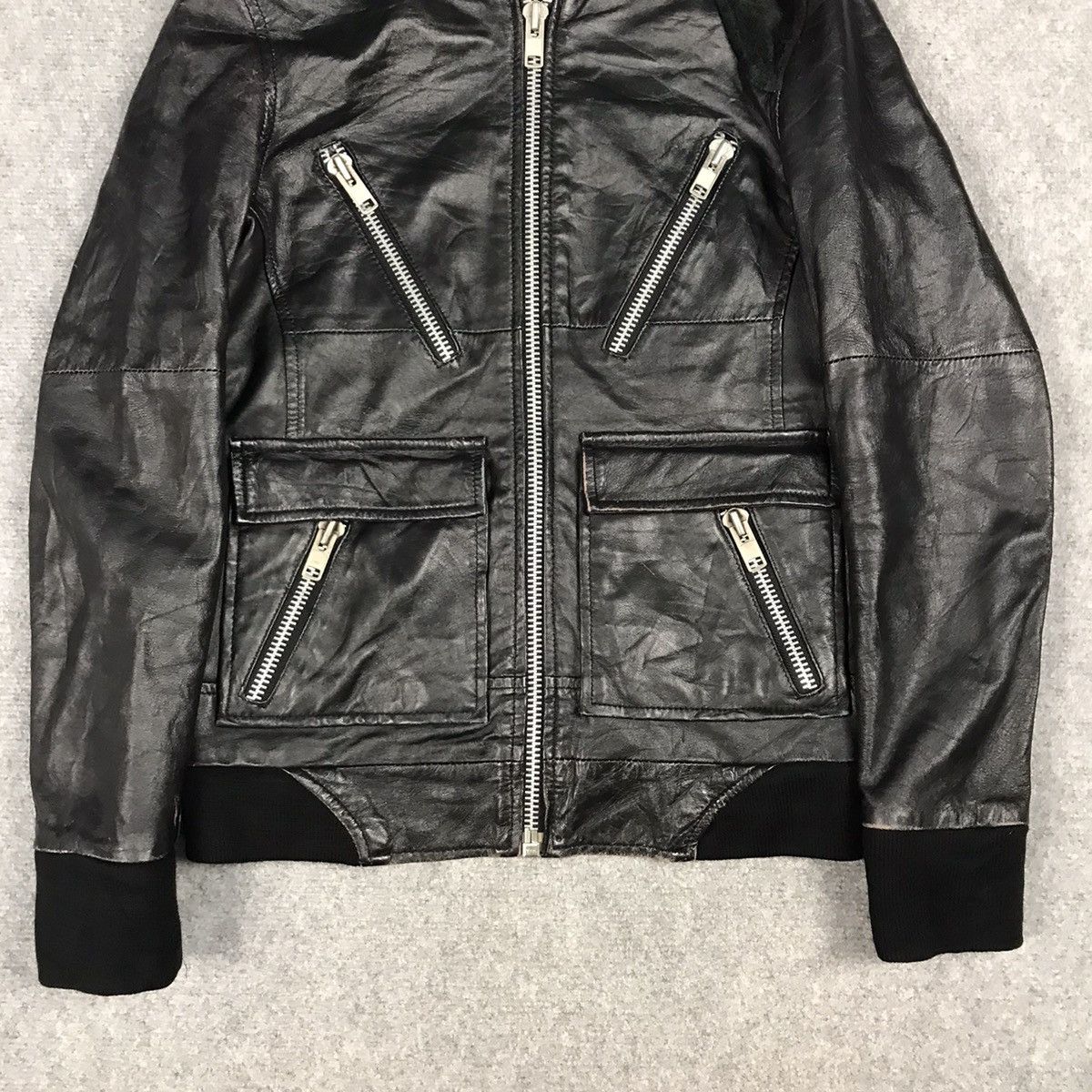14th Addiction × If Six Was Nine LEATHER ZIPPER HOODIES JACKET PUNK LGB STYLE JACKET Size US S / EU 44-46 / 1 - 3 Thumbnail