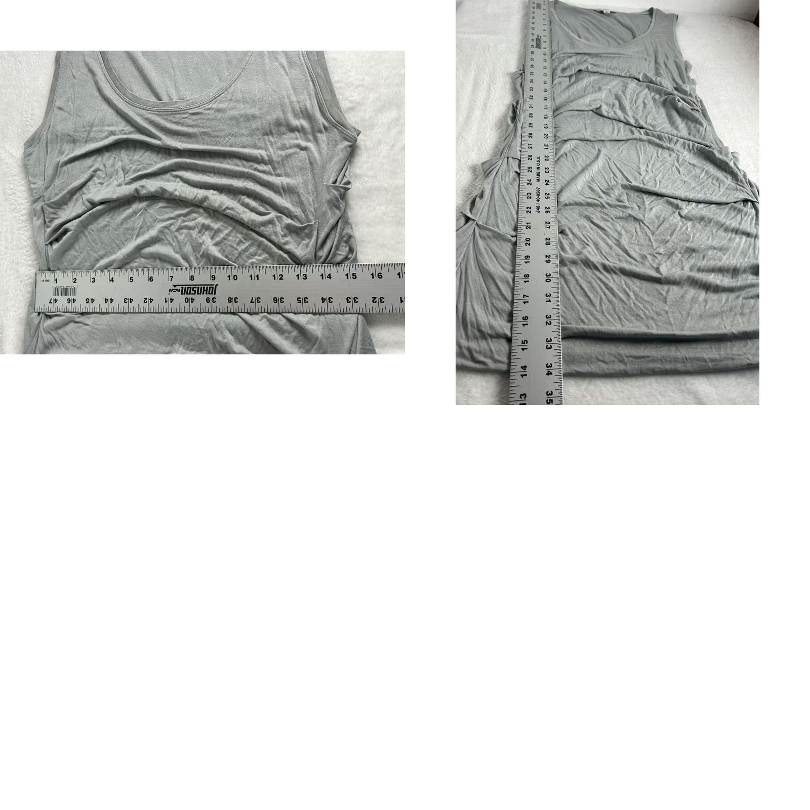 Vintage Cabi Womens Gray Draped Ruched Sleeveless Tunic Dress L Scoop Neck NWOT, Size Large, Short Dress, Tank Dress, Casual, Summer, 00s Style, Womens Size L / US 10 / IT 46 - 8 Thumbnail