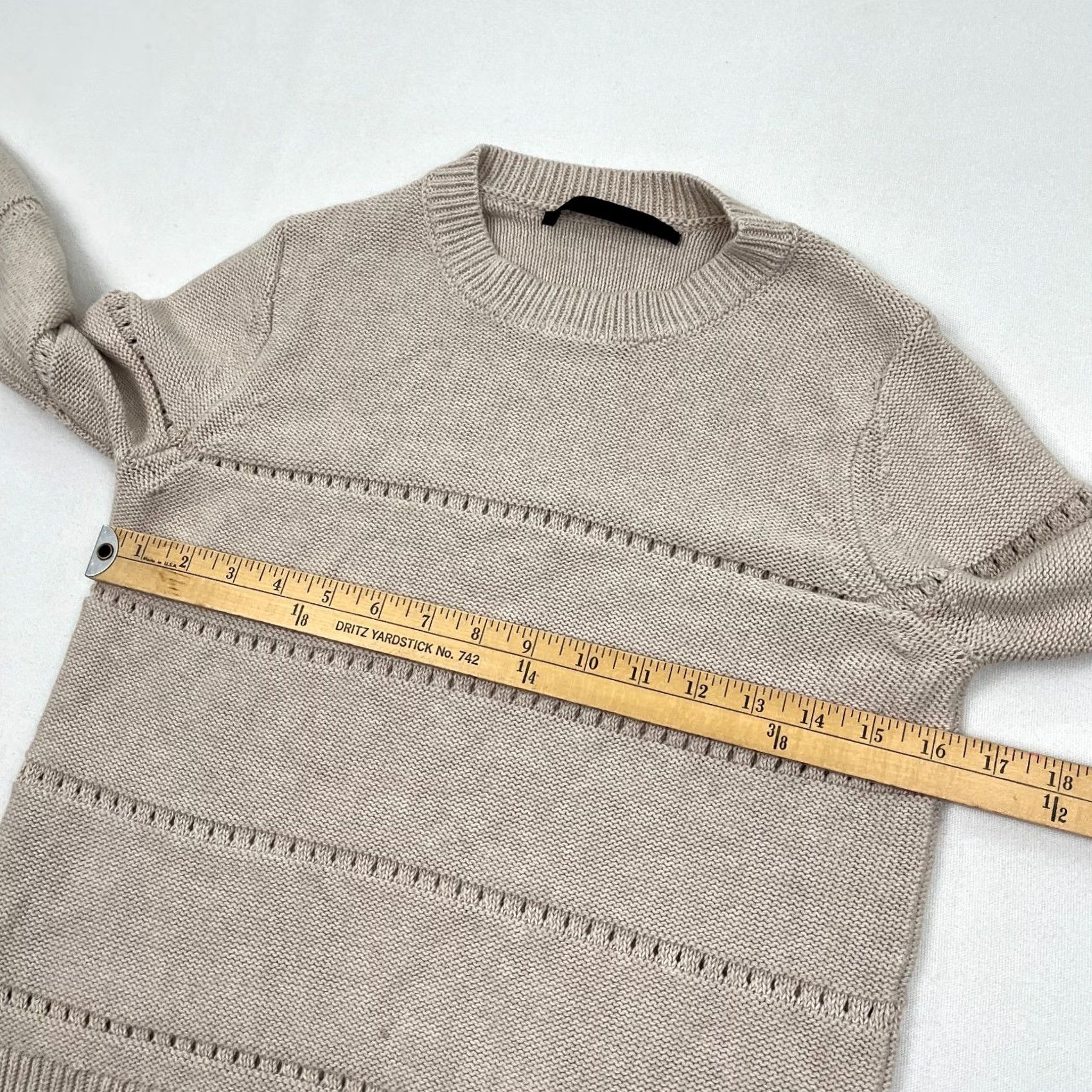 Vintage Jenni Kayne Sweater Womens XS Cropped Brown Ribbed Knit Crew Pullover Casual Shirt/Top Size XS / US 0-2 / IT 36-38 - 6 Thumbnail