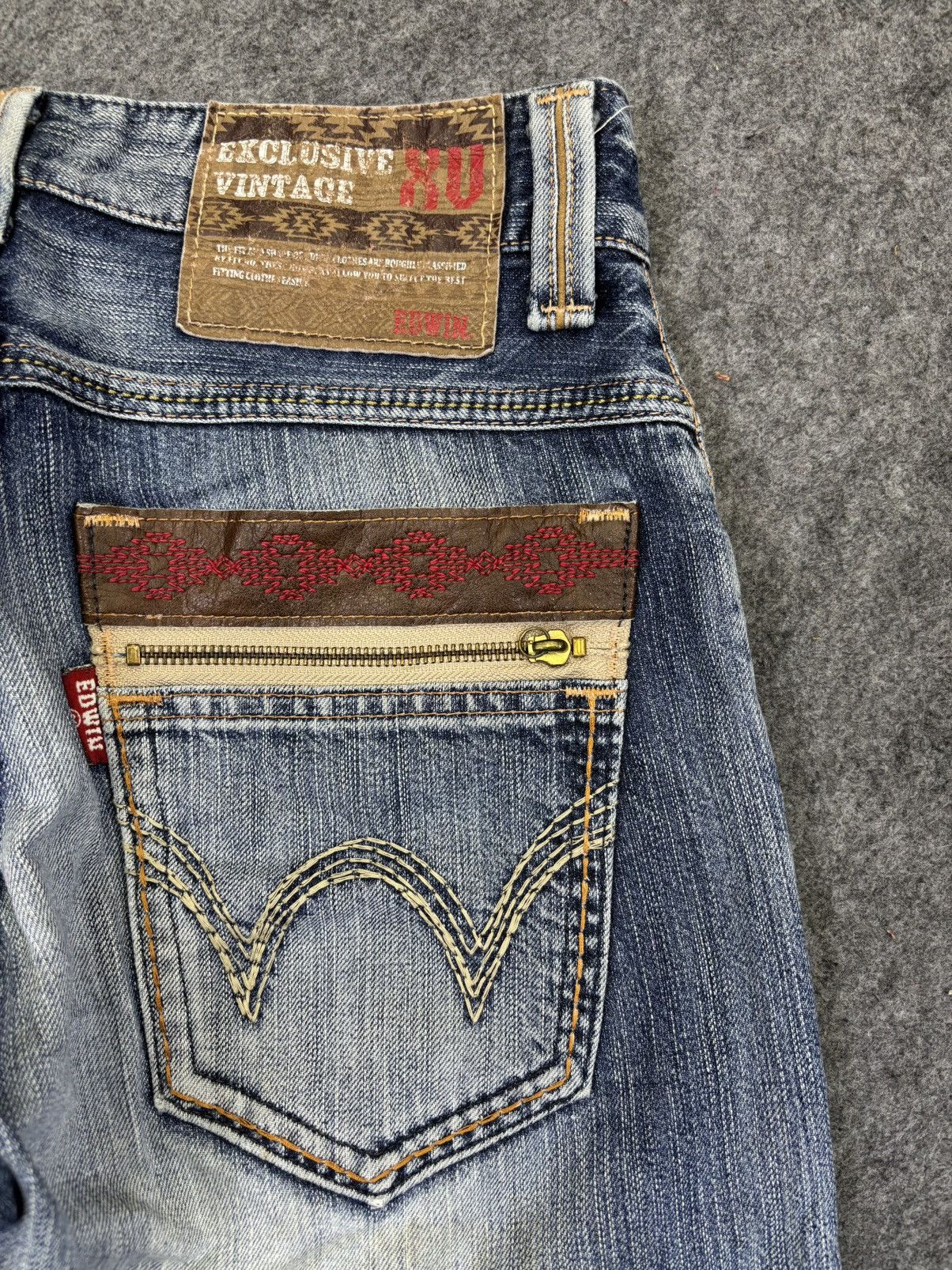 Edwin 💥Thrashed💥Wide Edwin Thrashed Style Distressed Denim F960 Size US 30 / EU 46 - 14 Thumbnail