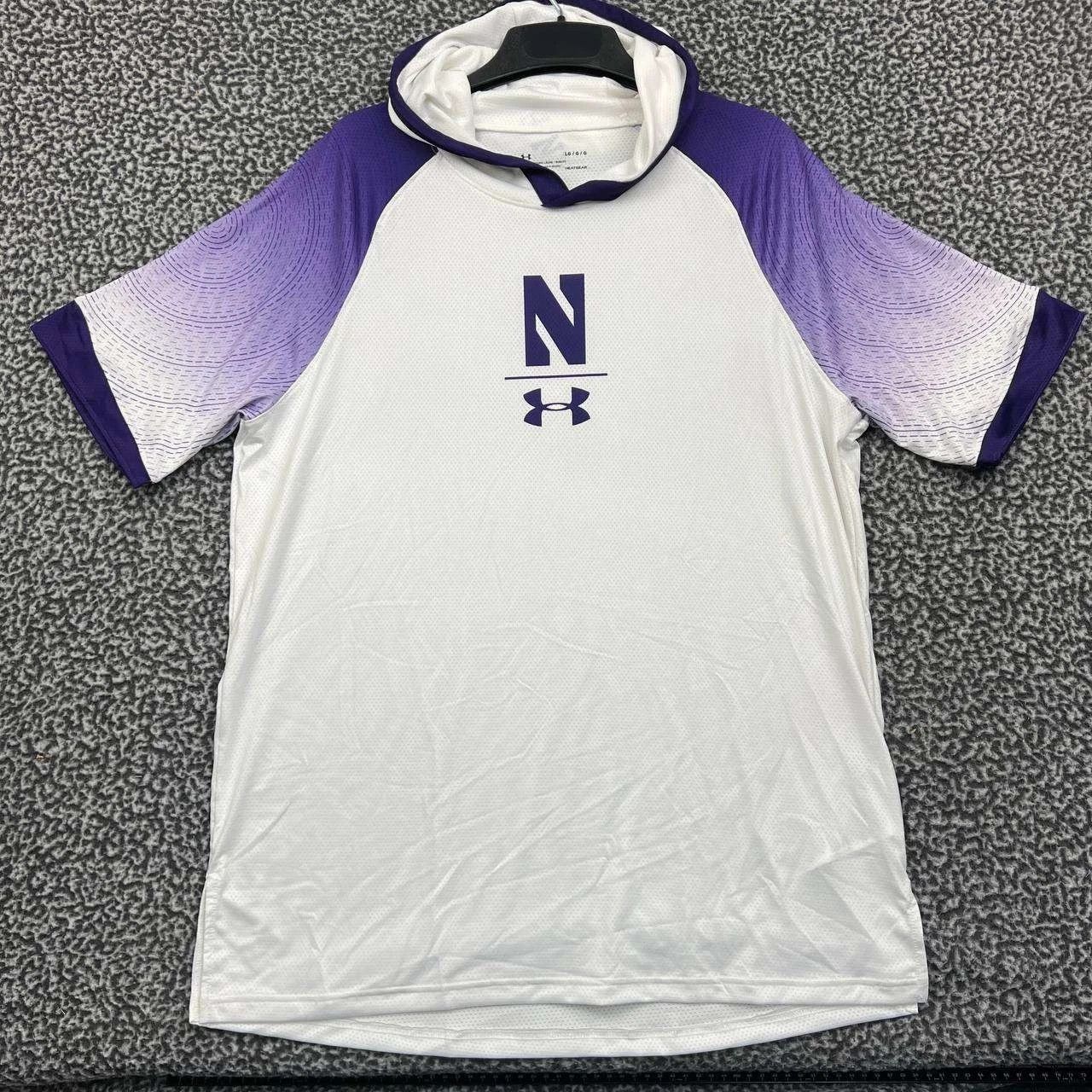 Under Armour Northwestern Wildcats Shirt L HeatGear Short Sleeve Hooded Size US L / EU 52-54 / 3 - 1 Thumbnail